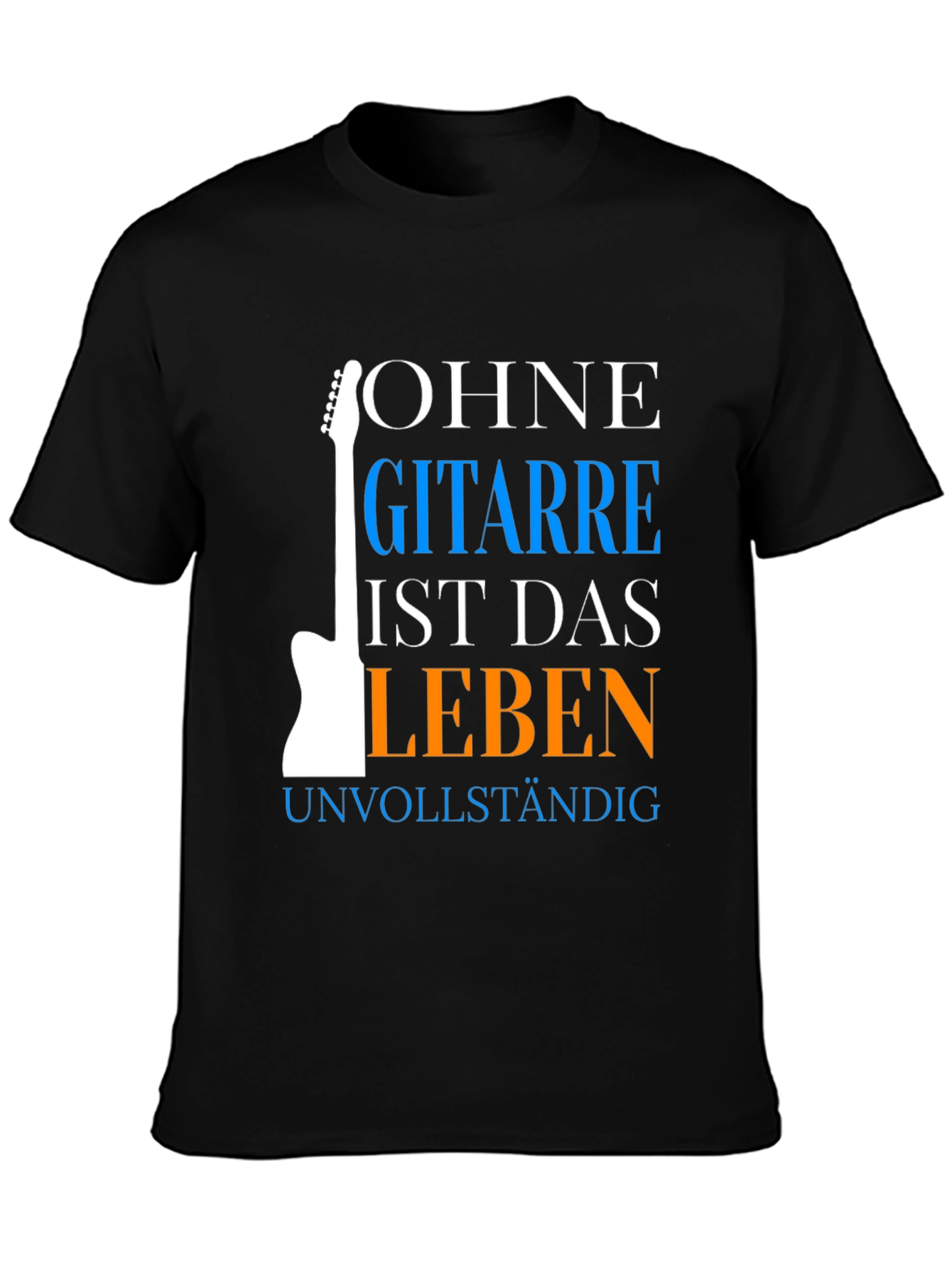 Black Guitar Lover T-Shirt - Ohne Gitarre Ist Das Leben view 3