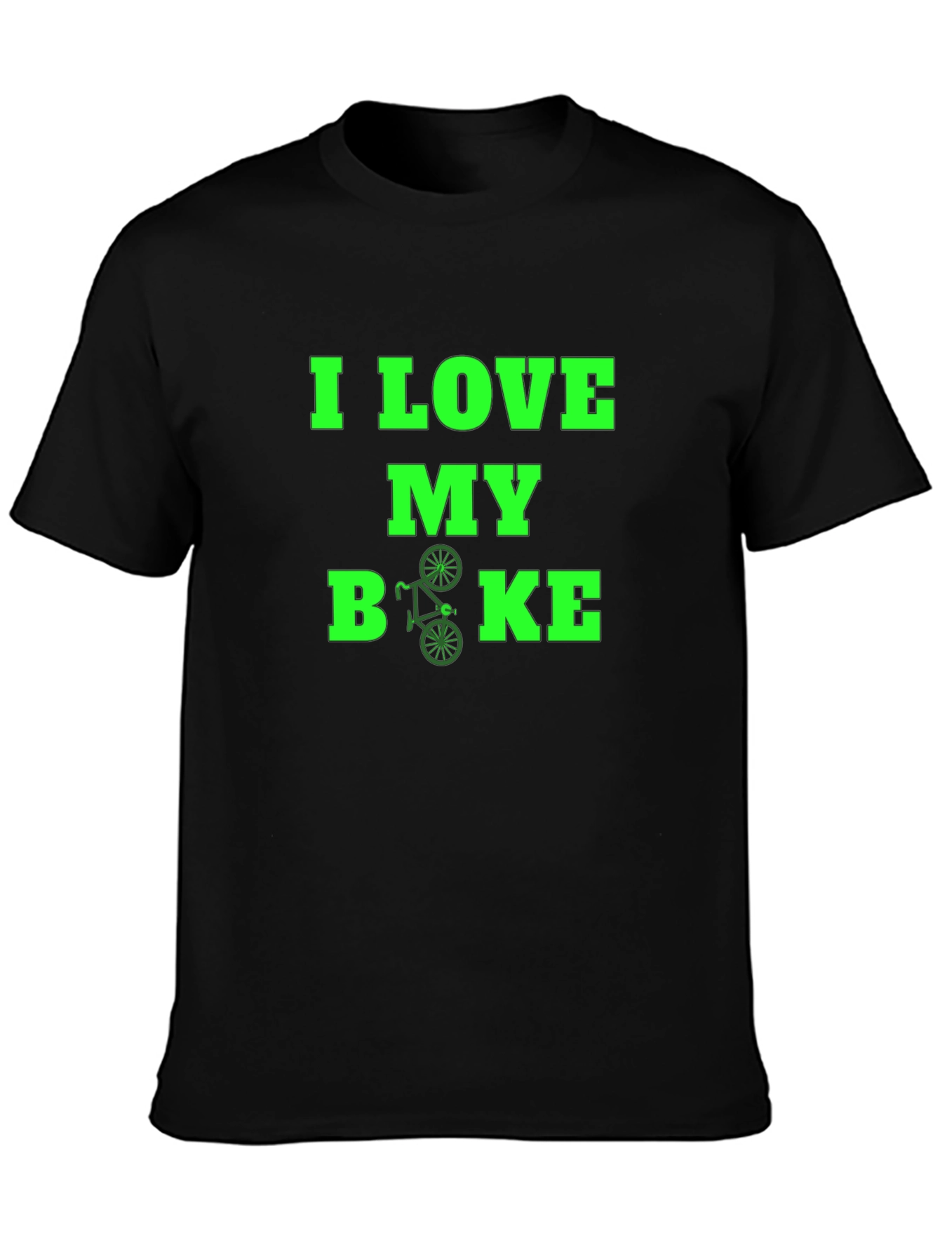 Black I Love My Bike Graphic Tee - Black view 3