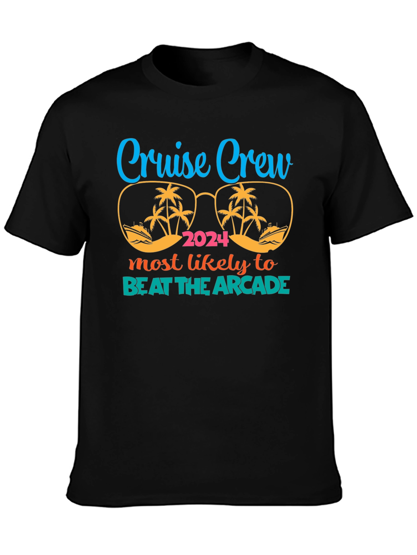 Black Cruise Crew 2024 Arcade T-Shirt view 3