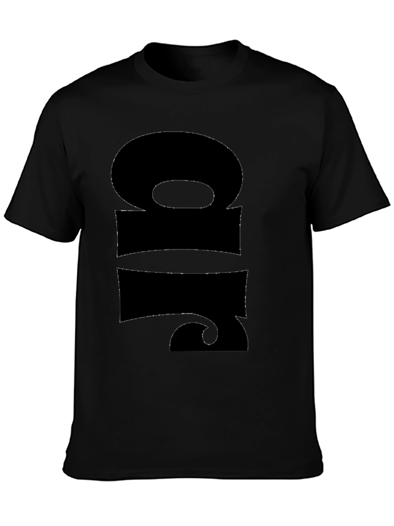 Black Bold Graphic Print Black T-Shirt view 3