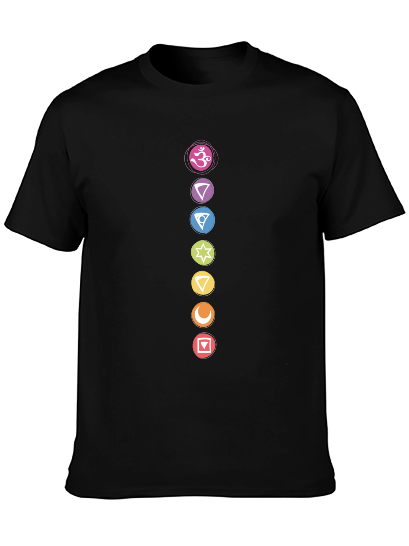 Black Chakra Symbol Graphic Print Black T-Shirt view 3