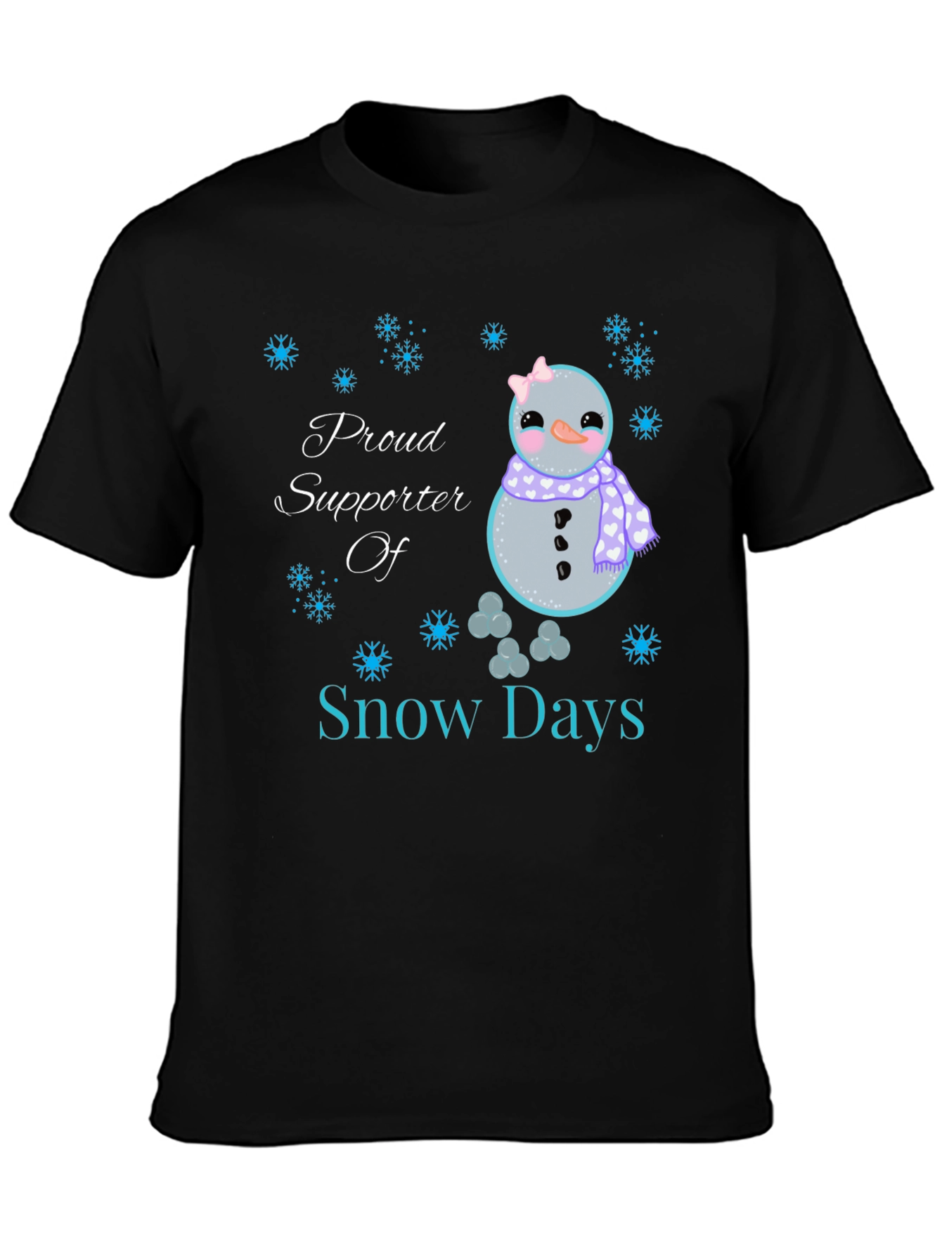 Black Proud Supporter of Snow Days T-Shirt view 3