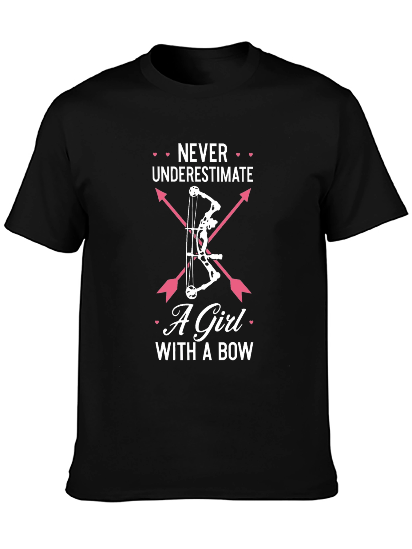 Black Never Underestimate A Girl With A Bow T-Shirt view 3