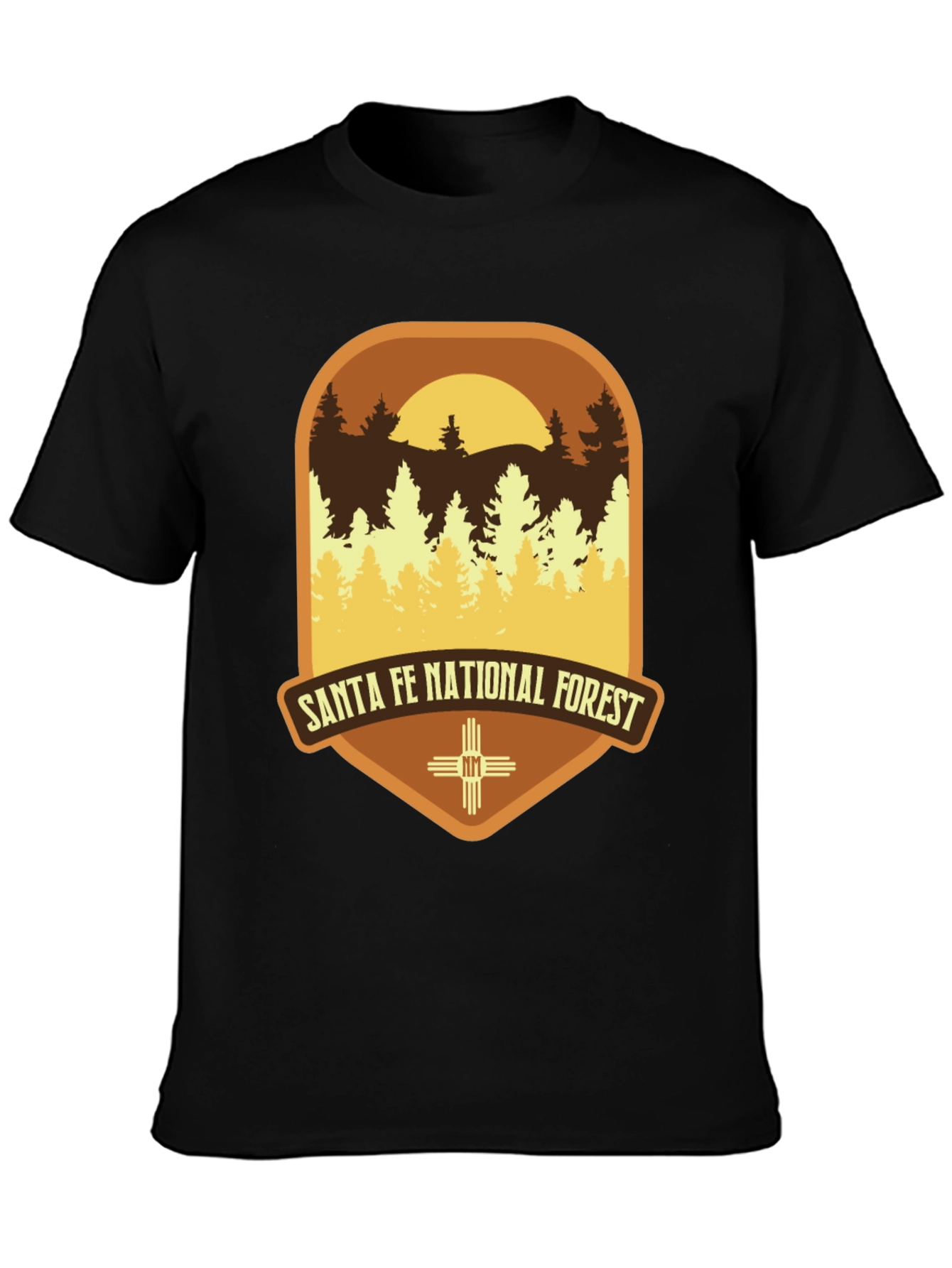 Black Santa Fe National Forest Graphic Tee view 3