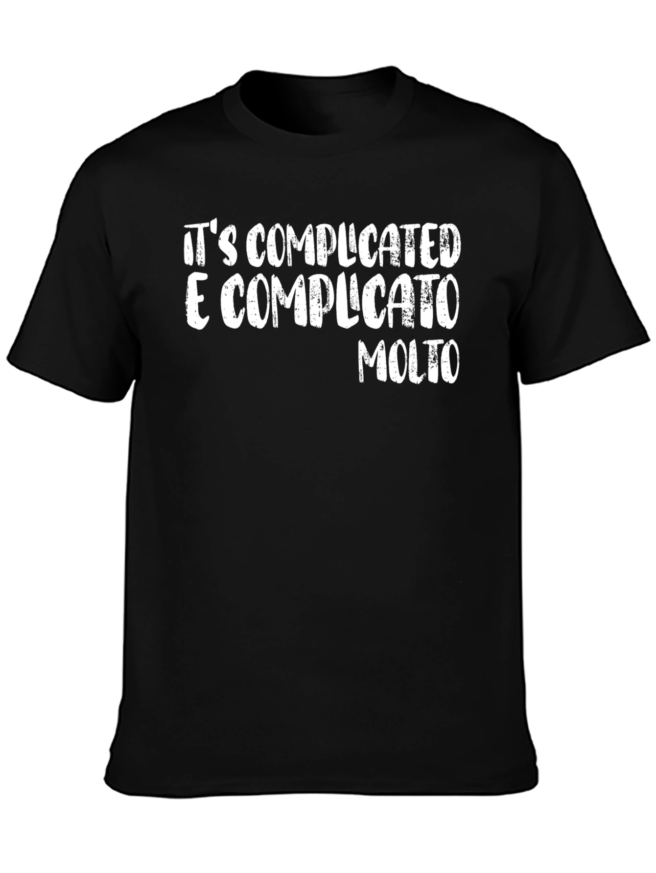 Black It's Complicated Italian T-Shirt view 3