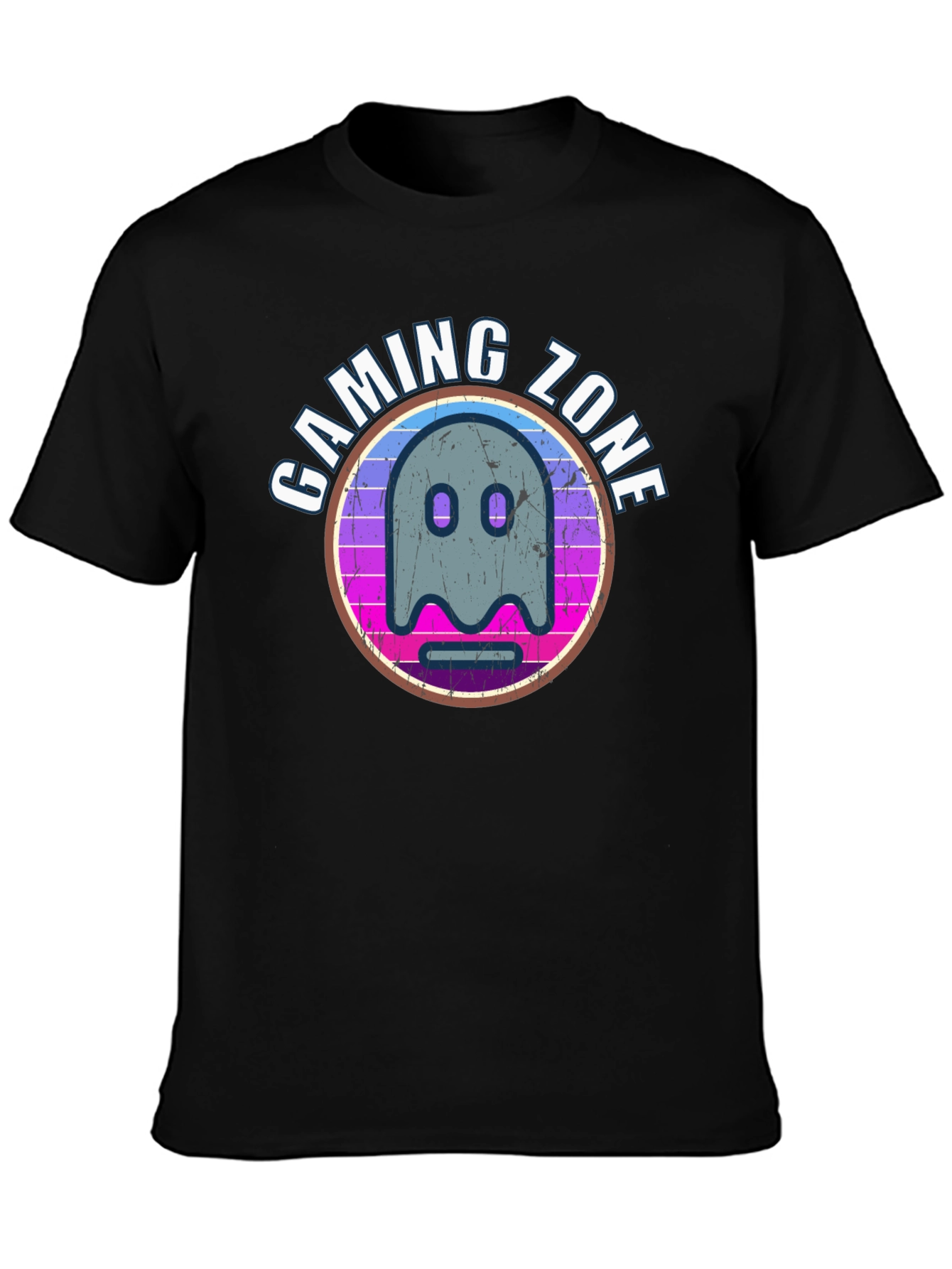 Black Gaming Zone Ghost Graphic T-Shirt view 3