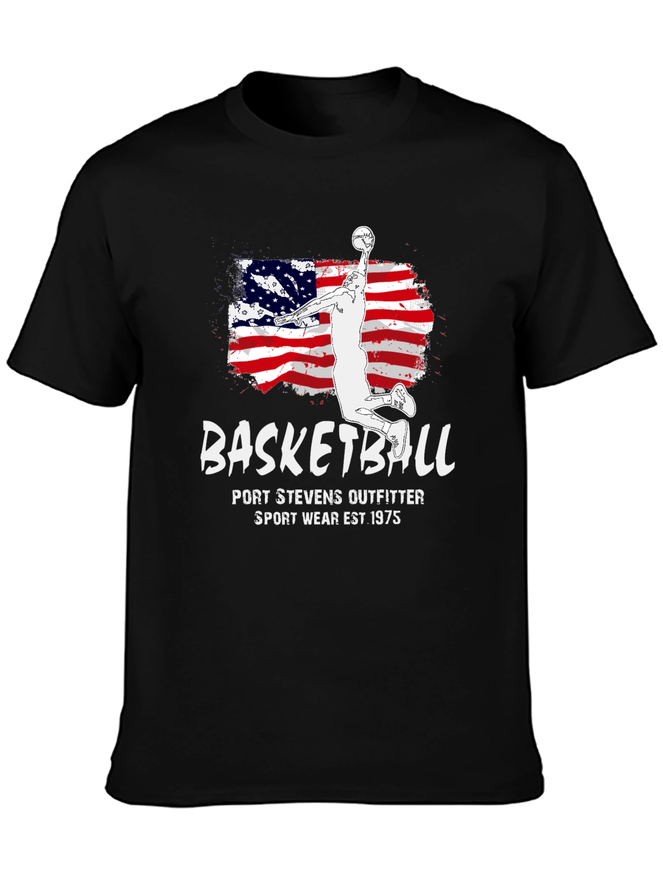 Black Basketball USA Flag Graphic Tee - Port Stevens Outfitters view 3