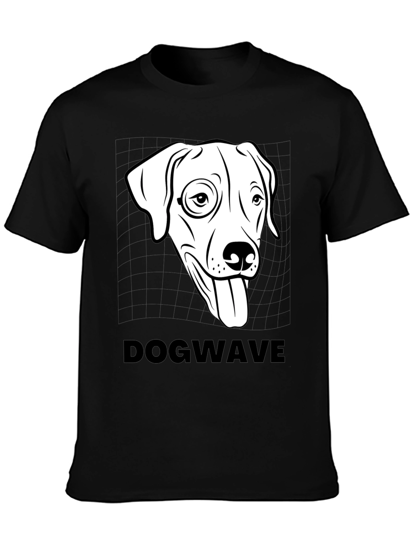 Black Dogwave Graphic Tee - Cool Canine T-Shirt view 3