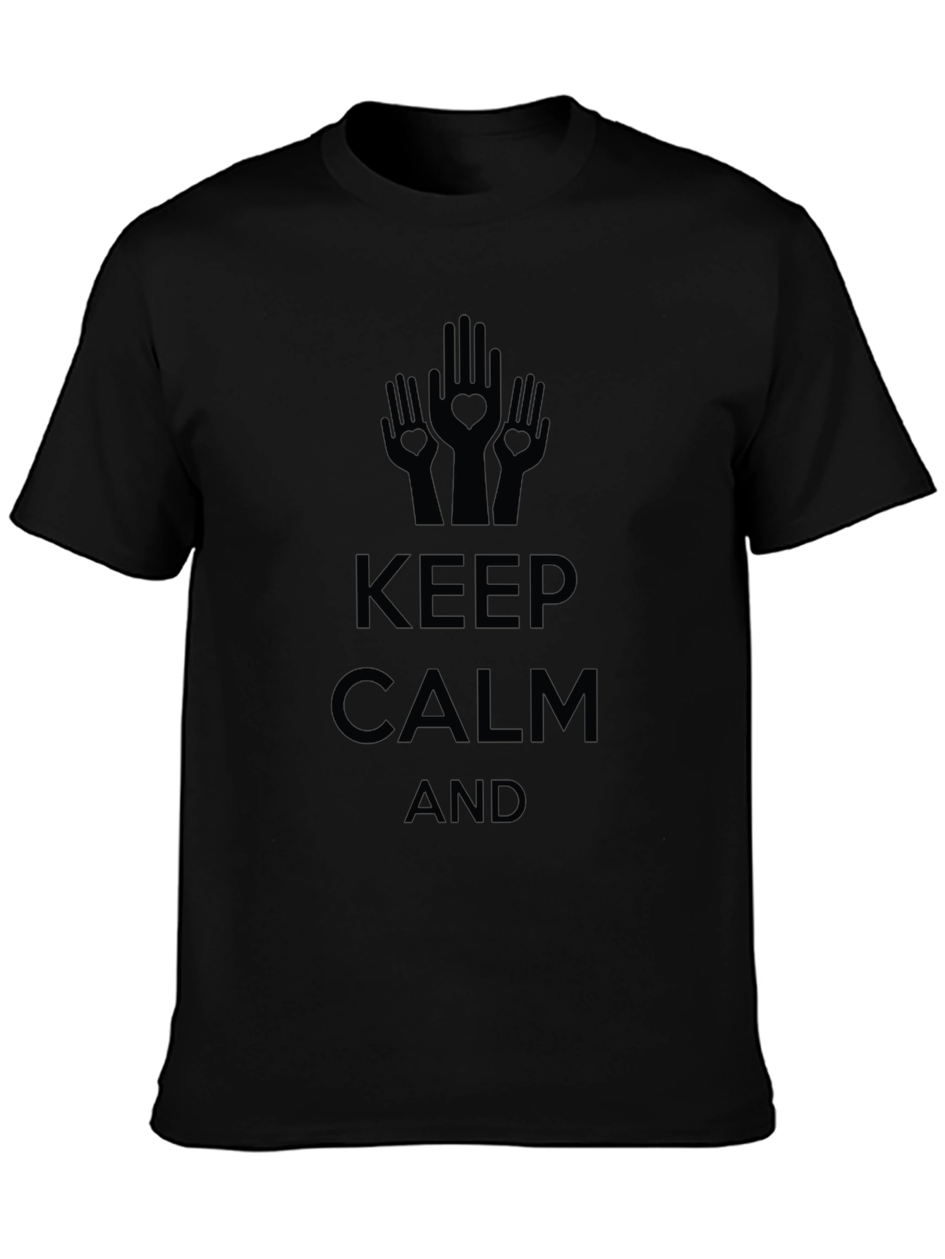 Black Keep Calm Graphic Tee - Black Cotton Blend view 3