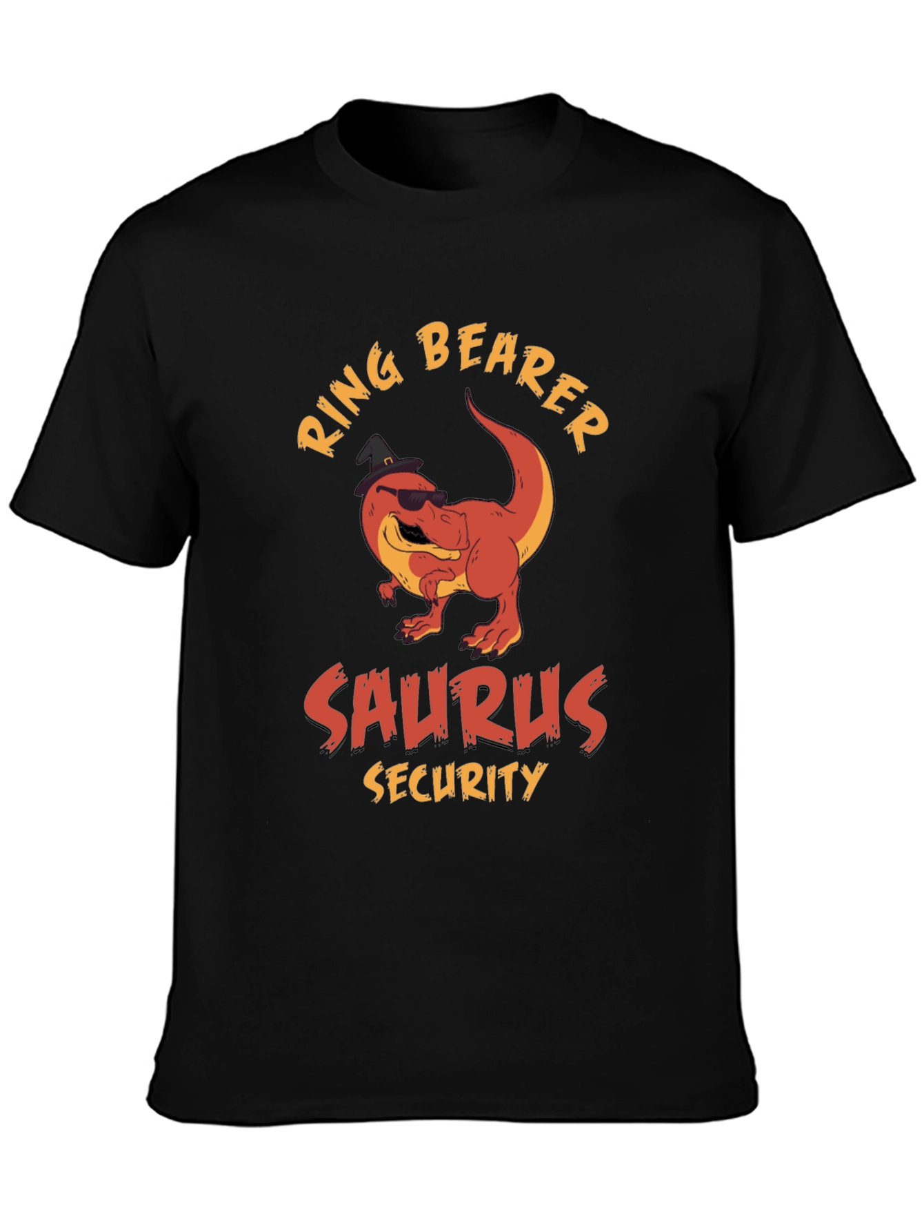 Black Ring Bearer Saurus Security T-Shirt view 3