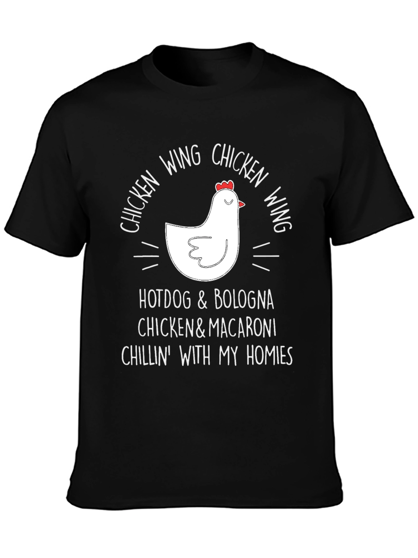 Black Chicken Wing Novelty Graphic T-Shirt view 3