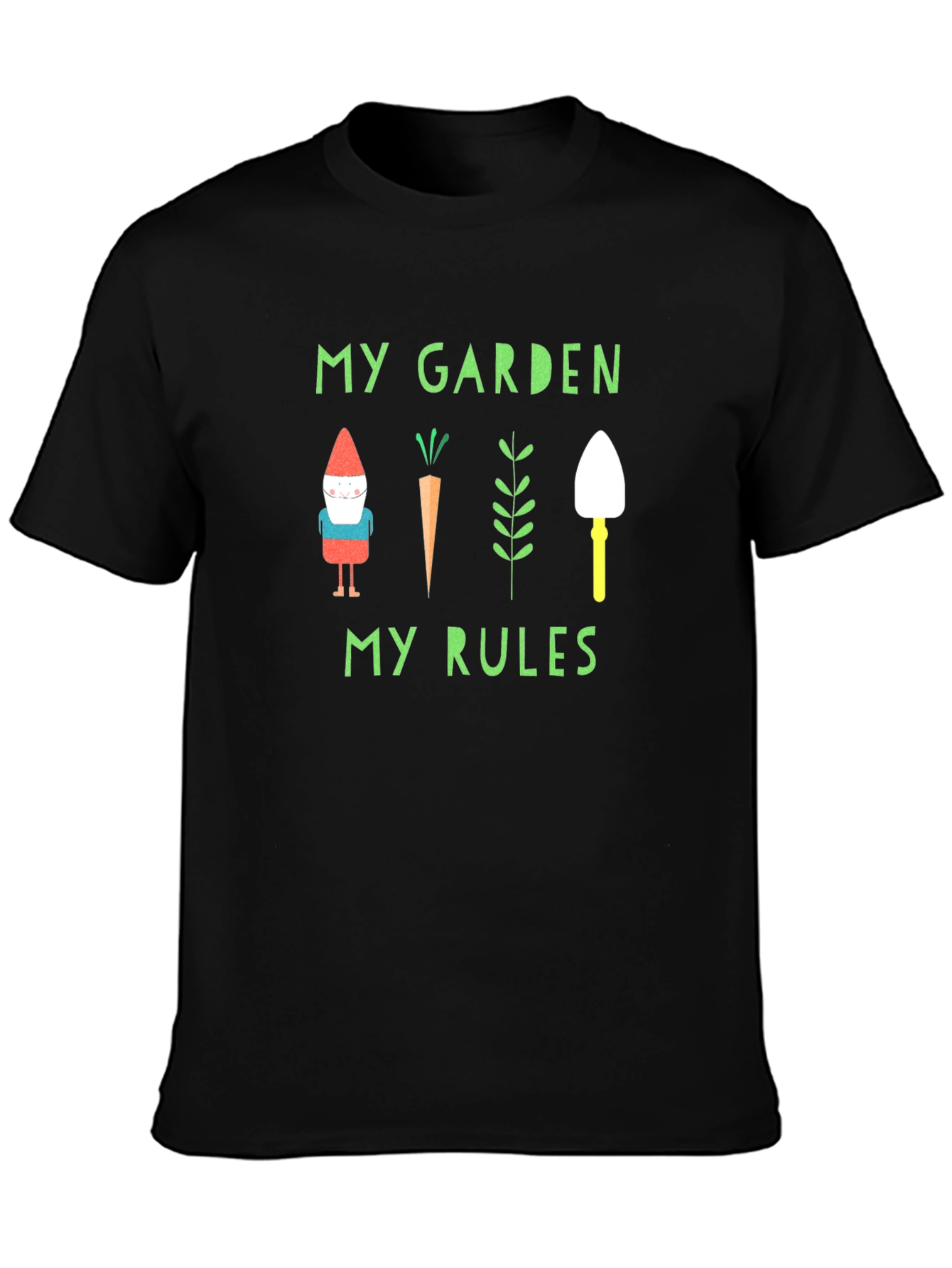 Black My Garden My Rules Graphic Tee view 3