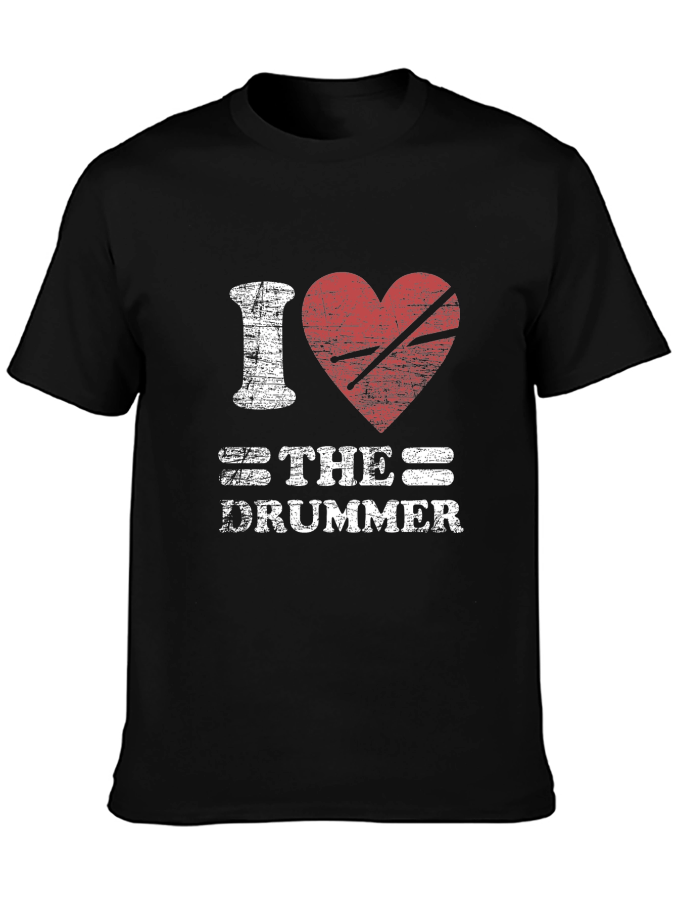 Black I Heart The Drummer T-Shirt - Music Lover Tee view 3