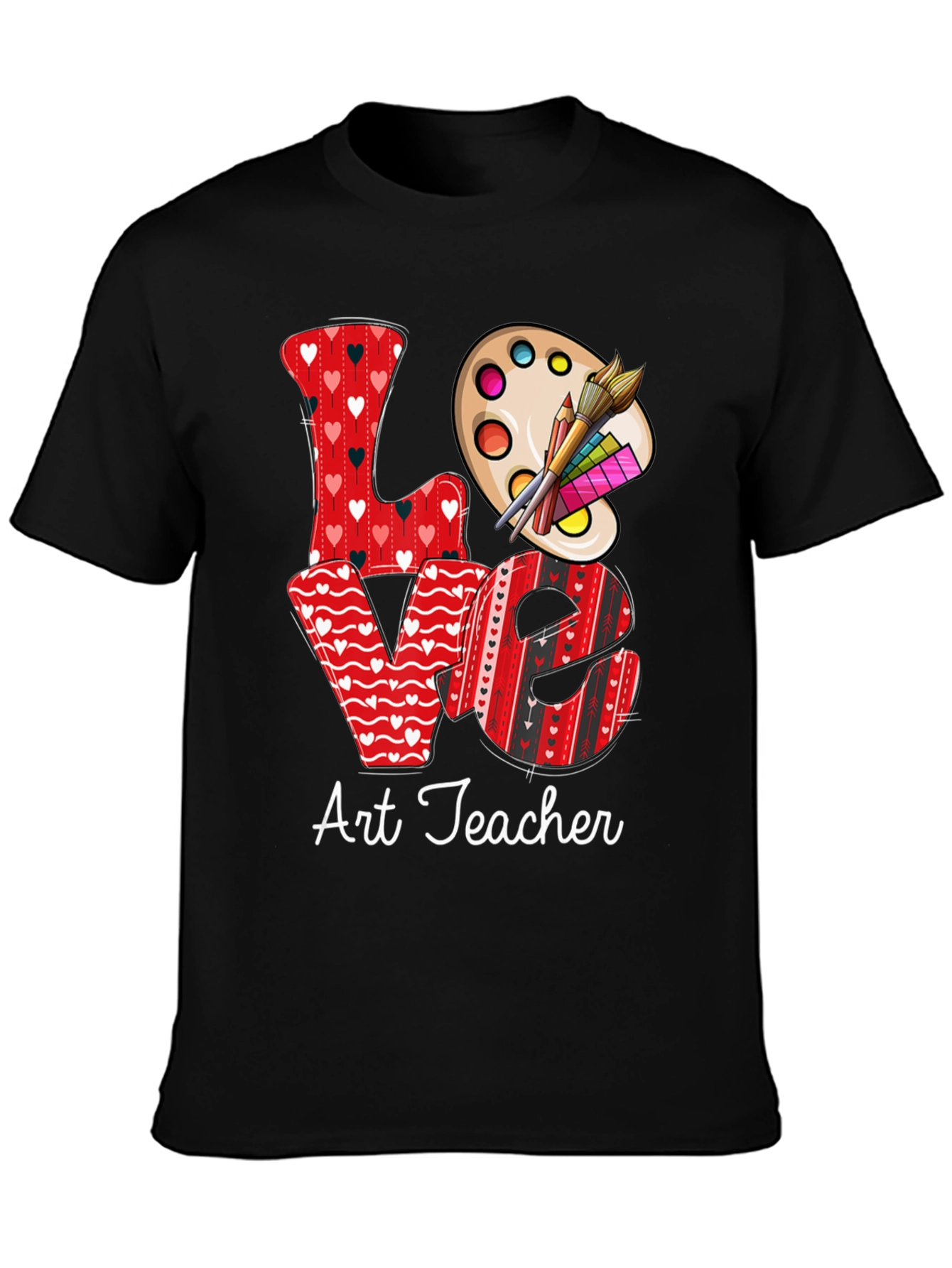 Black Love Art Teacher Graphic Tee view 3