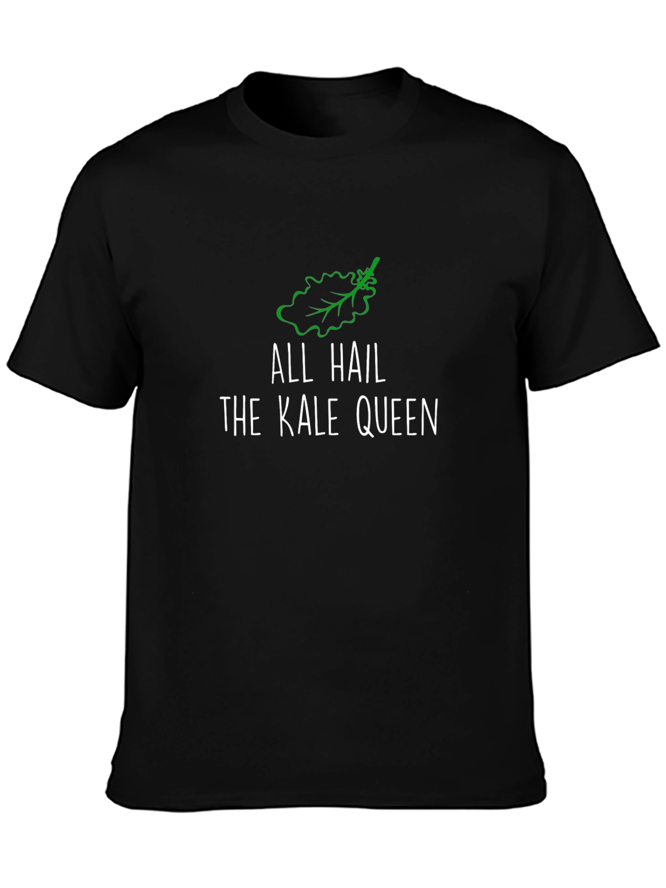 Black All Hail the Kale Queen T-Shirt - Black Cotton Tee view 3