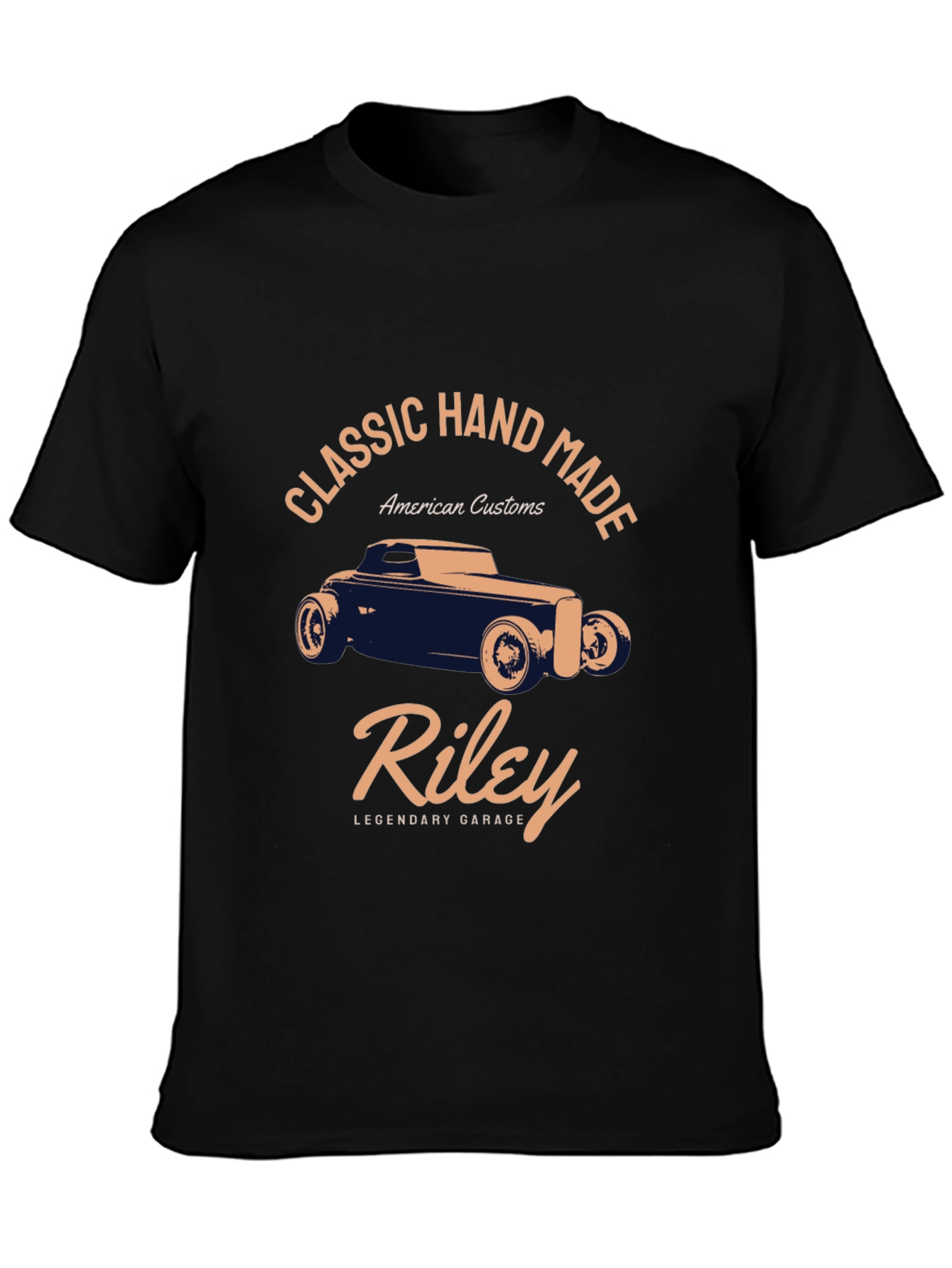 Black Classic Car T-Shirt - Riley Legendary Garage view 3