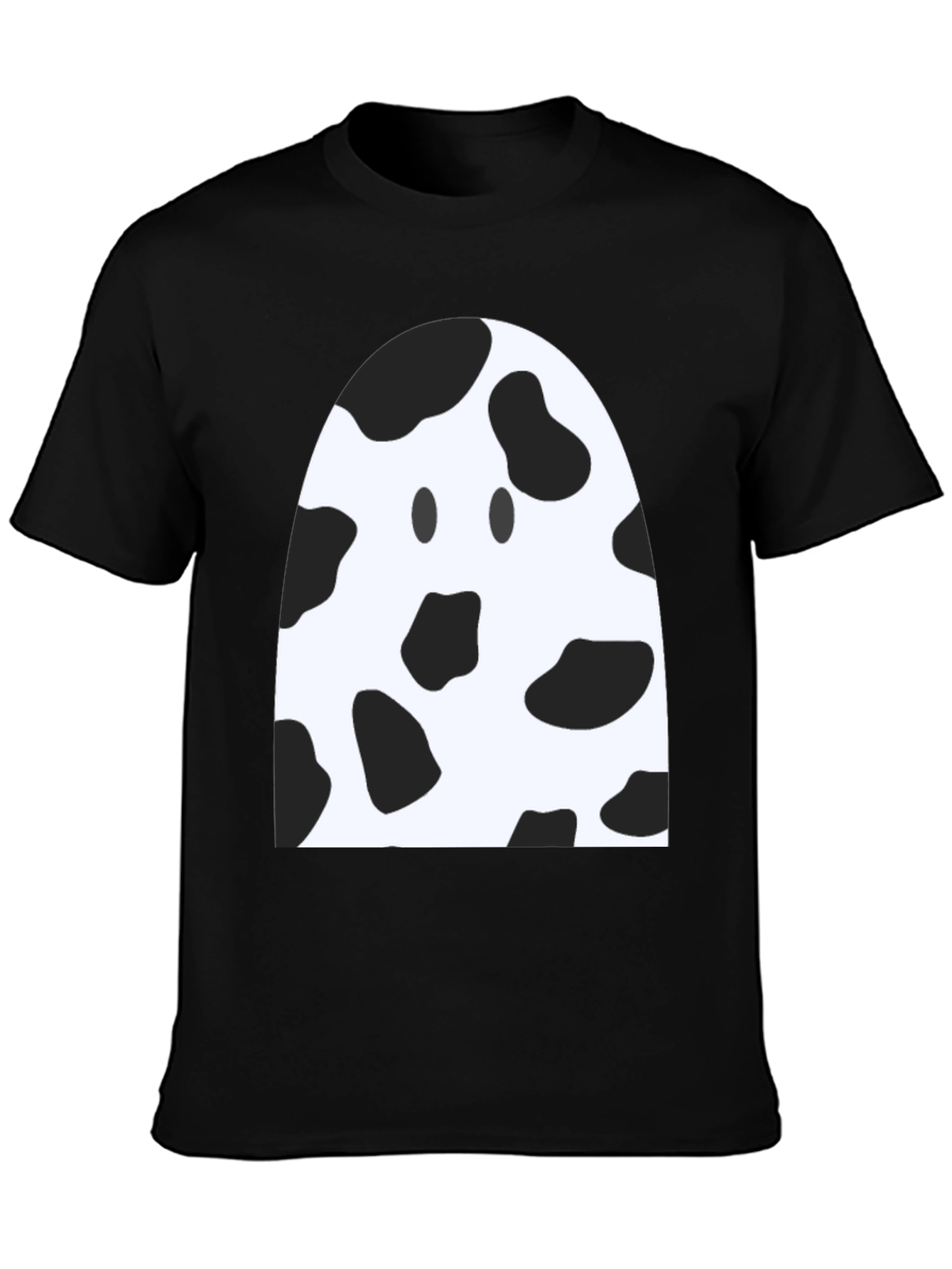 Black Cow Print Ghost T-Shirt view 3