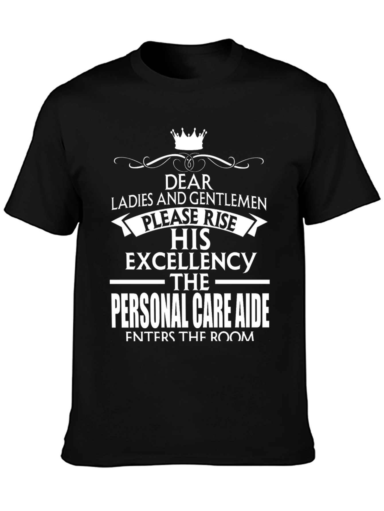 Black Personal Care Aide Excellence T-Shirt view 3