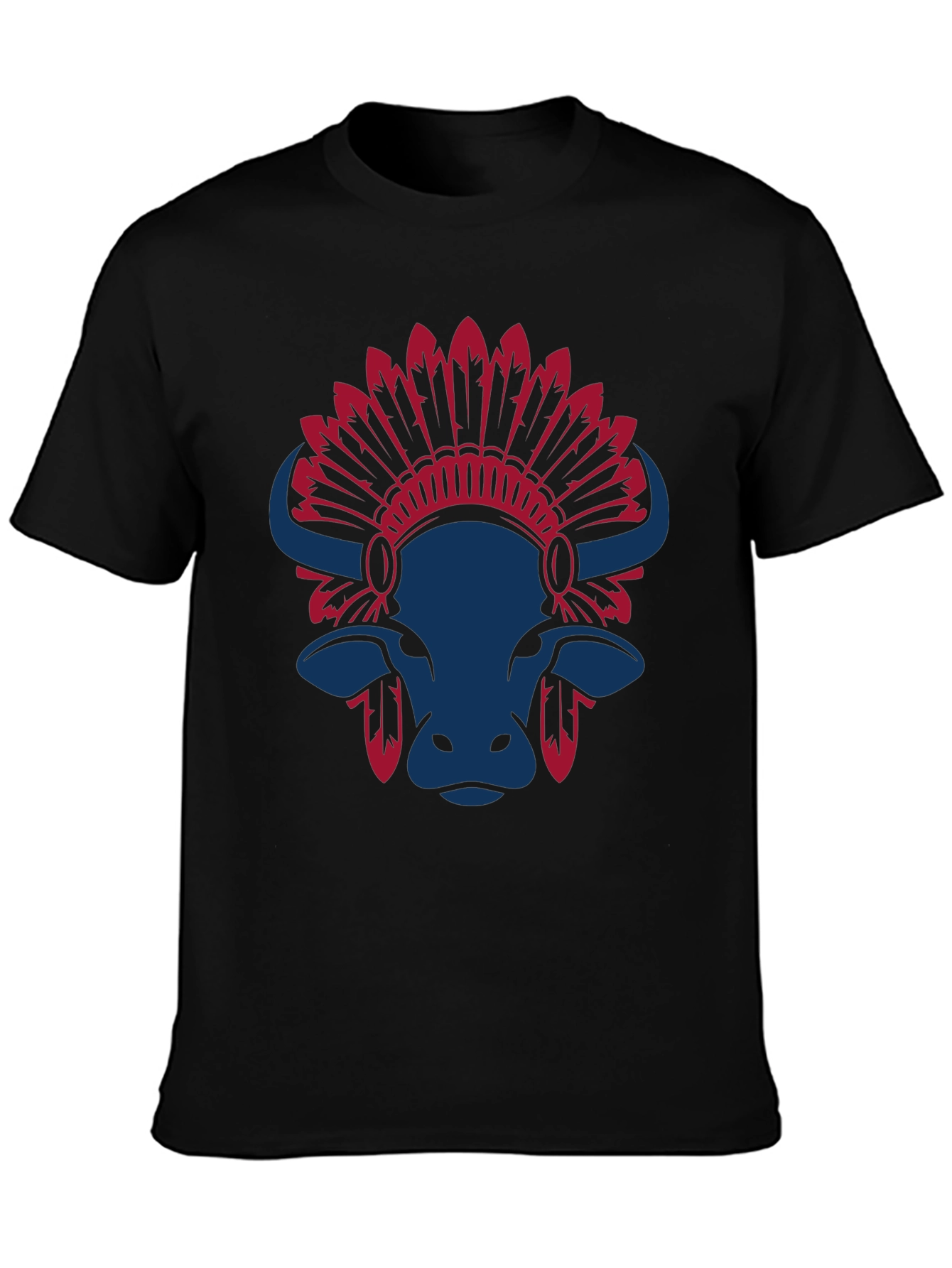 Black Buffalo Headdress Graphic Tee - Stylish Casual Wear view 3