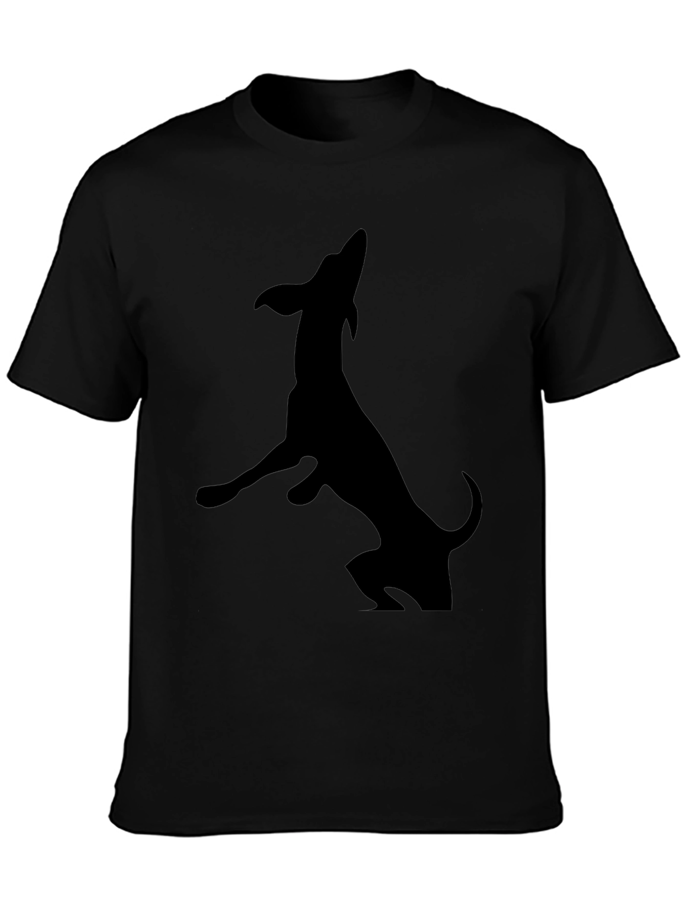 Black Black Dachshund Silhouette Graphic Tee view 3