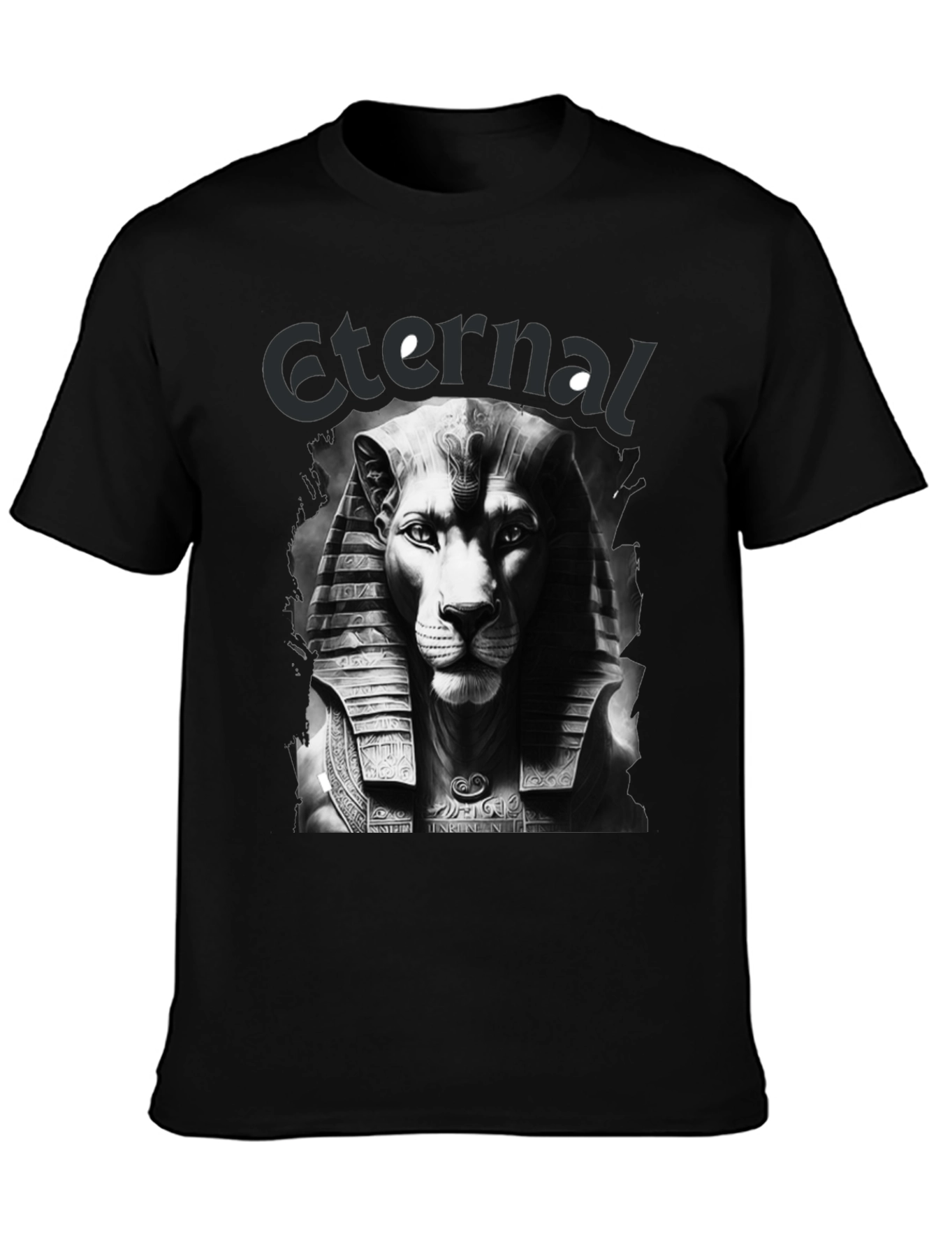 Black Eternal Lion Pharaoh Black Graphic Tee view 3