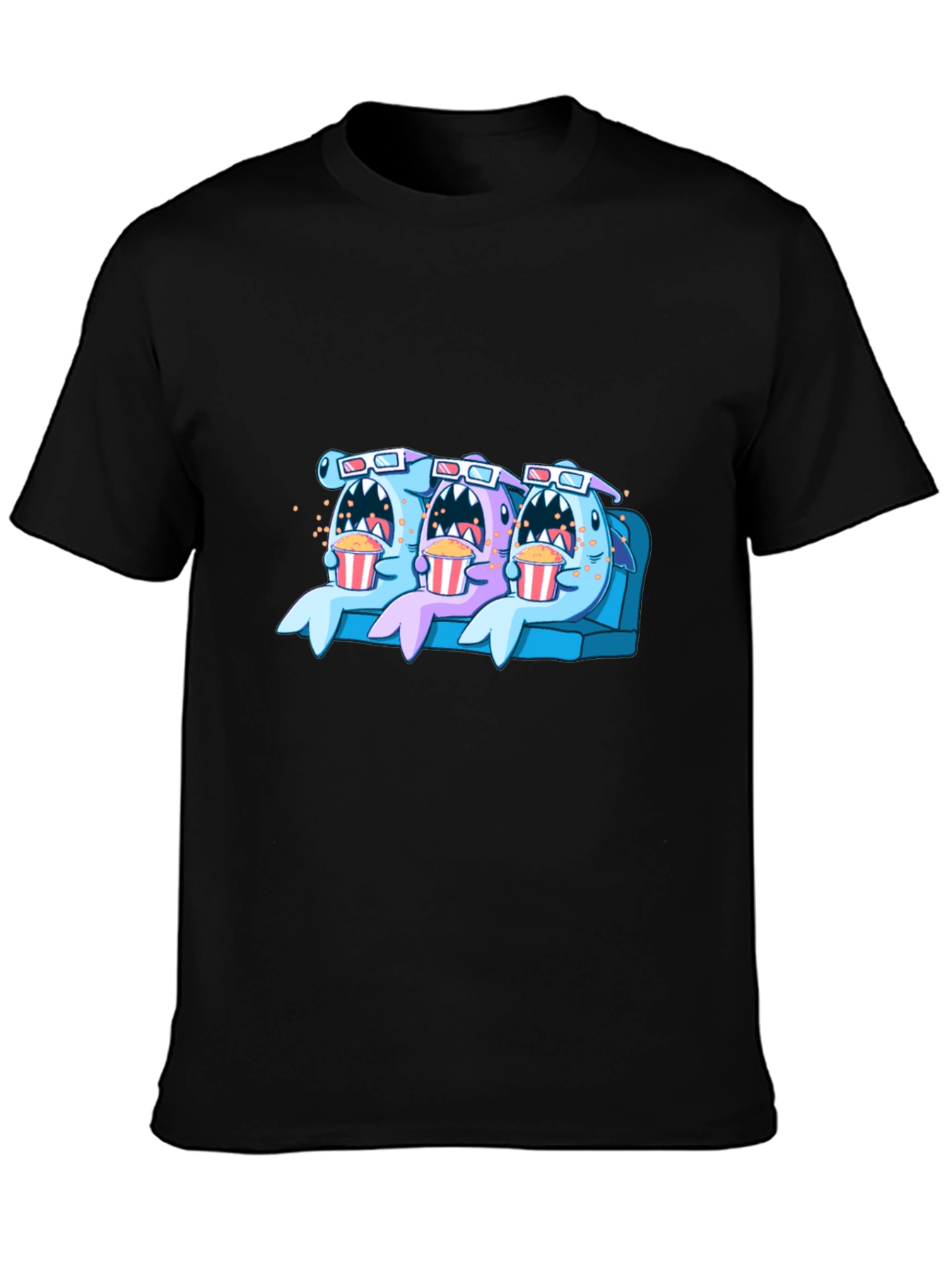 Black Shark Movie Night Graphic Tee view 3