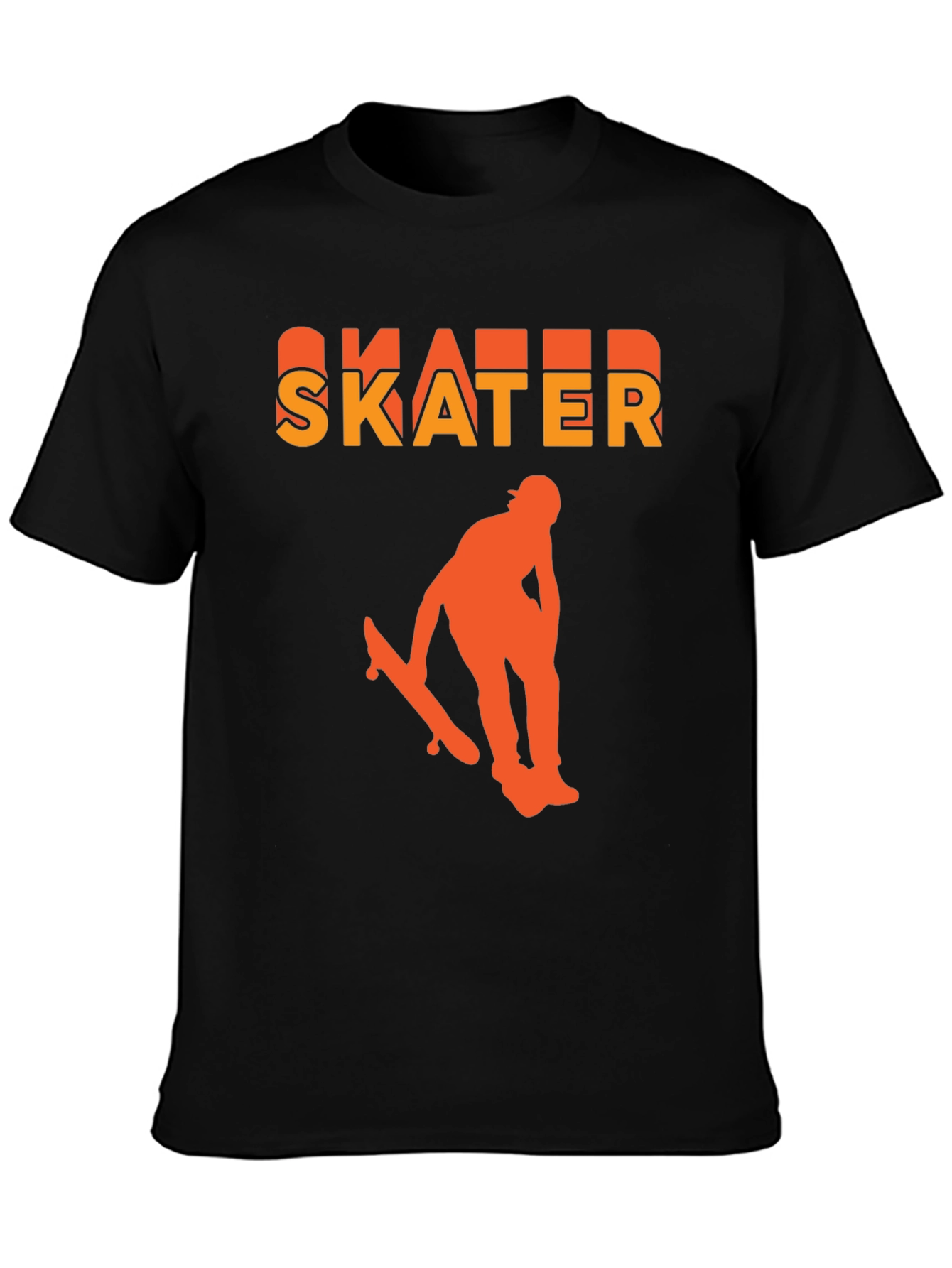 Black Skater Graphic T-Shirt - Black, Bold Design view 3