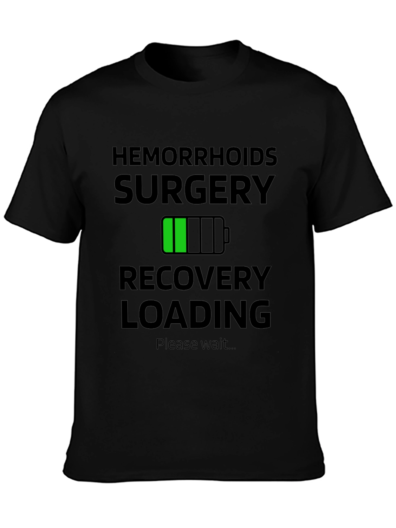 Black Hemorrhoids Surgery Recovery Funny T-Shirt view 3