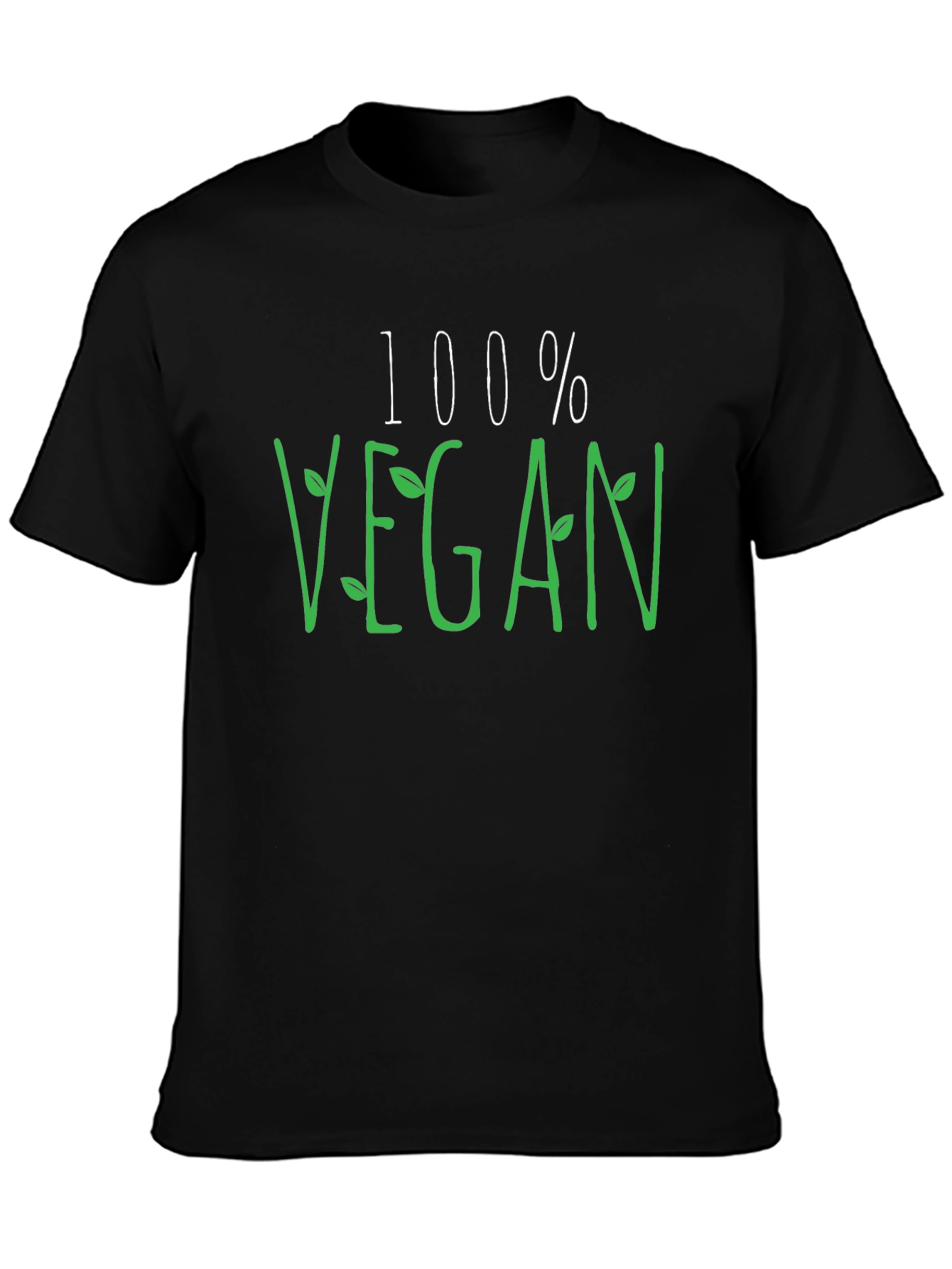 Black 100% Vegan Graphic Tee - Black Casual Shirt view 3