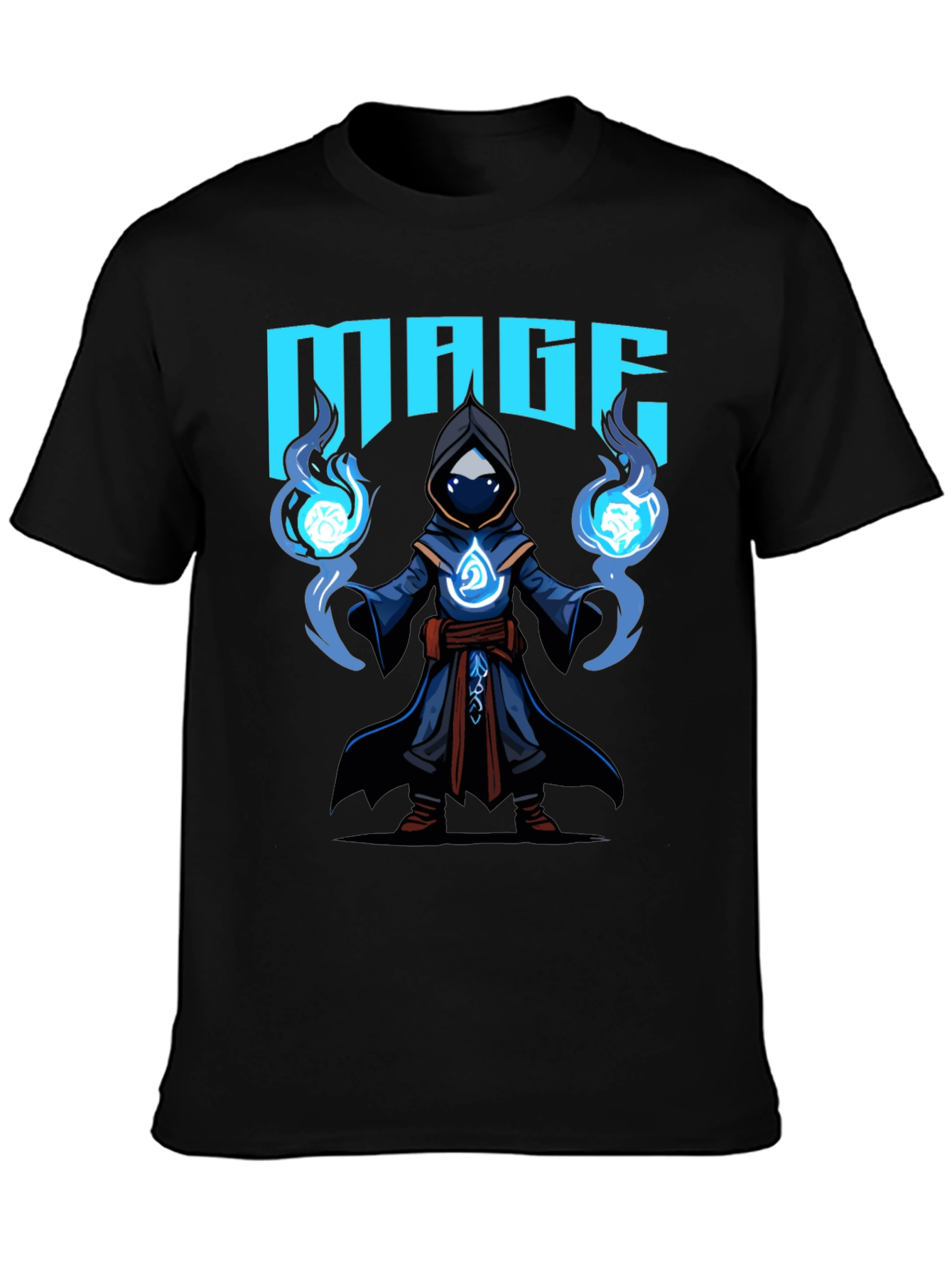 Black Mage Graphic T-Shirt - Black Cotton Tee view 3