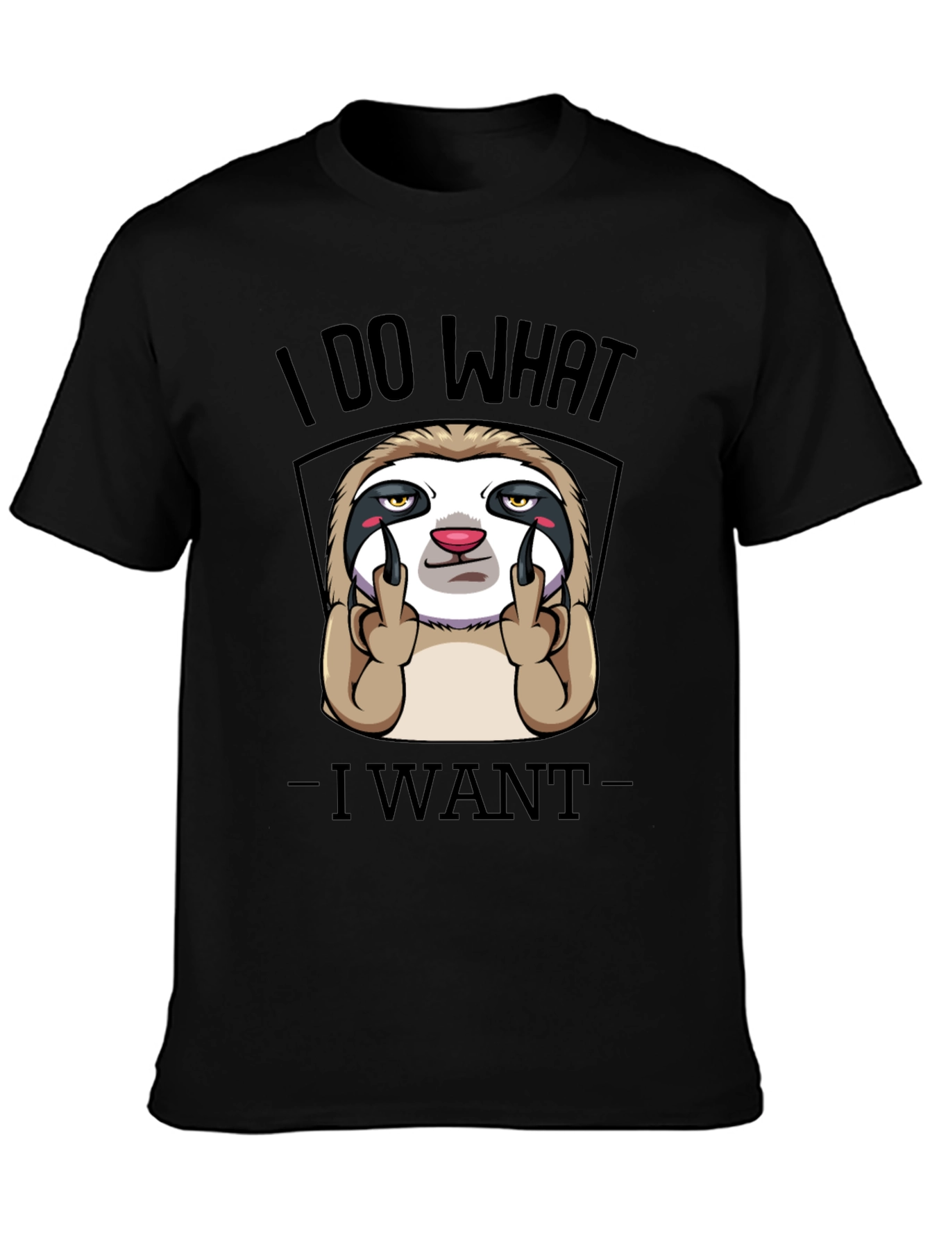 Black I Do What I Want Sloth Graphic Tee view 3