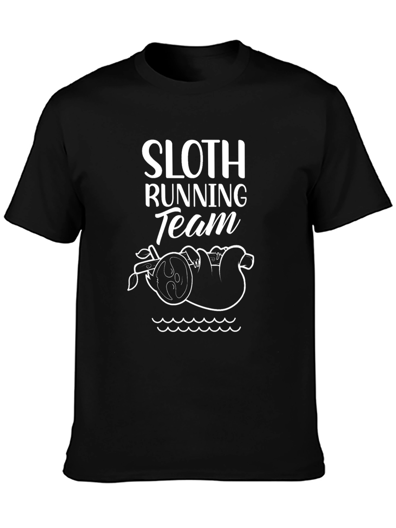 Black Sloth Running Team Graphic T-Shirt - Funny Animal Tee view 3
