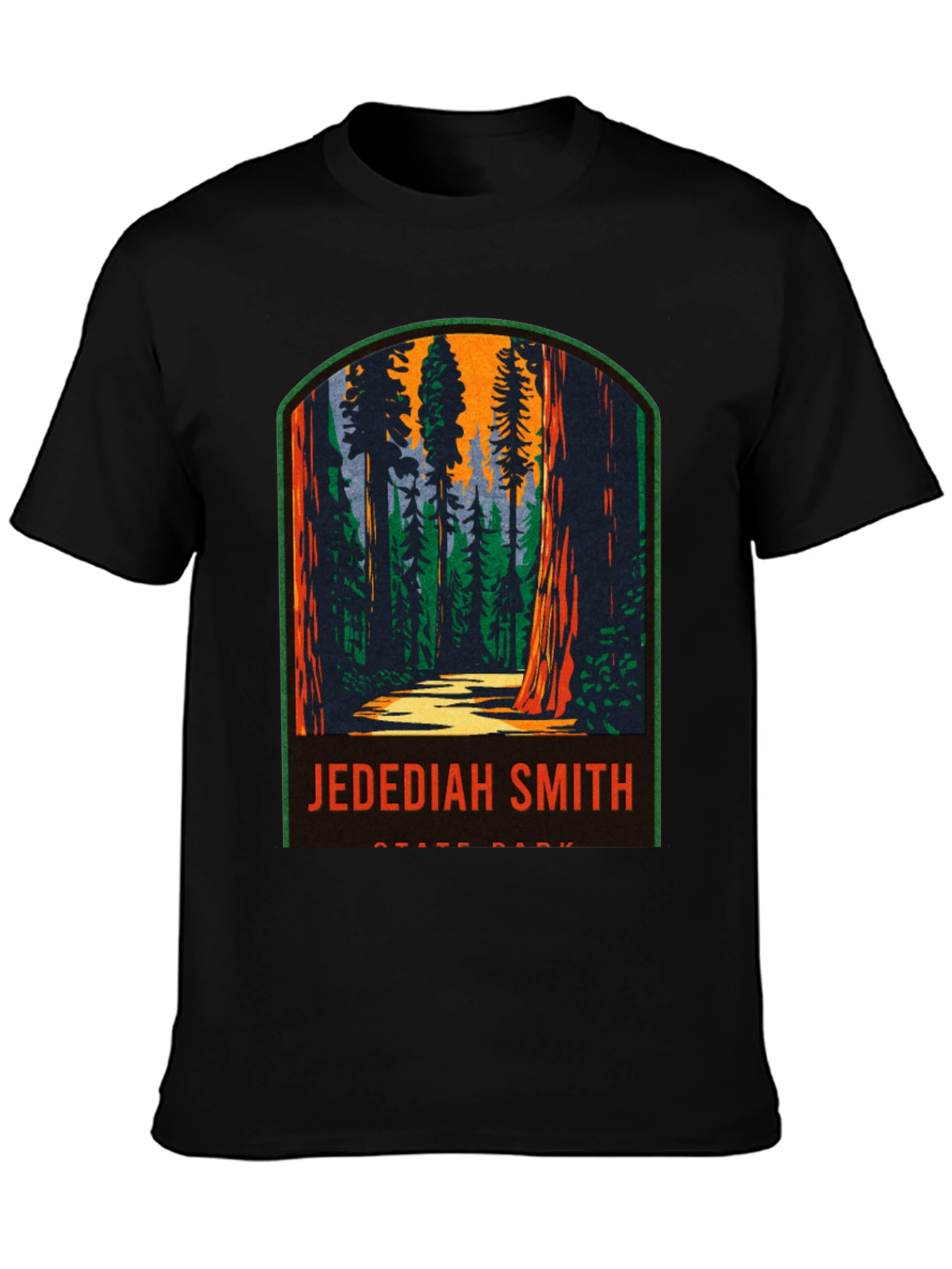 Black Jedediah Smith State Park T-Shirt view 3