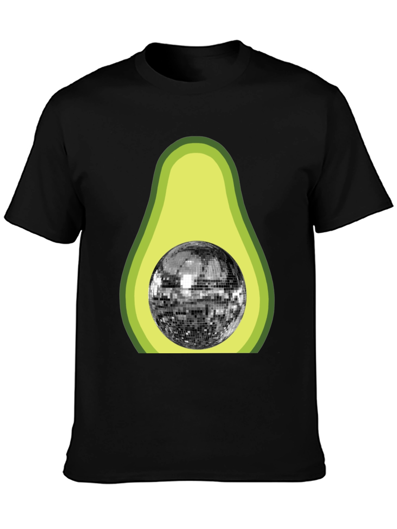 Black Avocado Disco Ball Graphic T-Shirt view 3