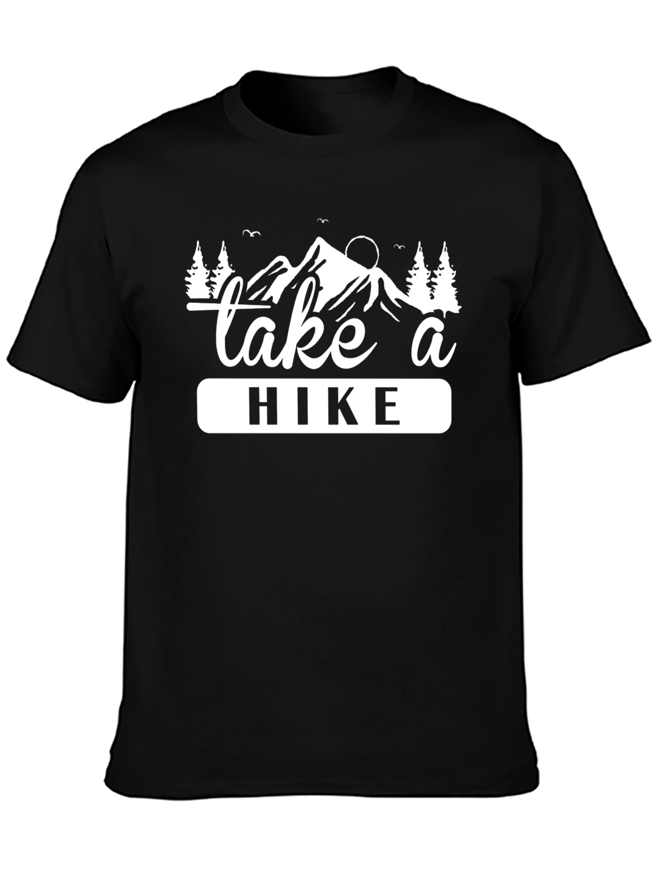 Black Take a Hike Black Graphic Tee - Mountain Adventure view 3