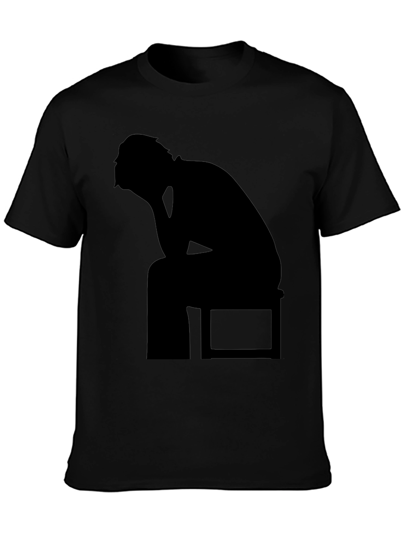 Black Silhouette T-Shirt - Thinking Man Design view 3