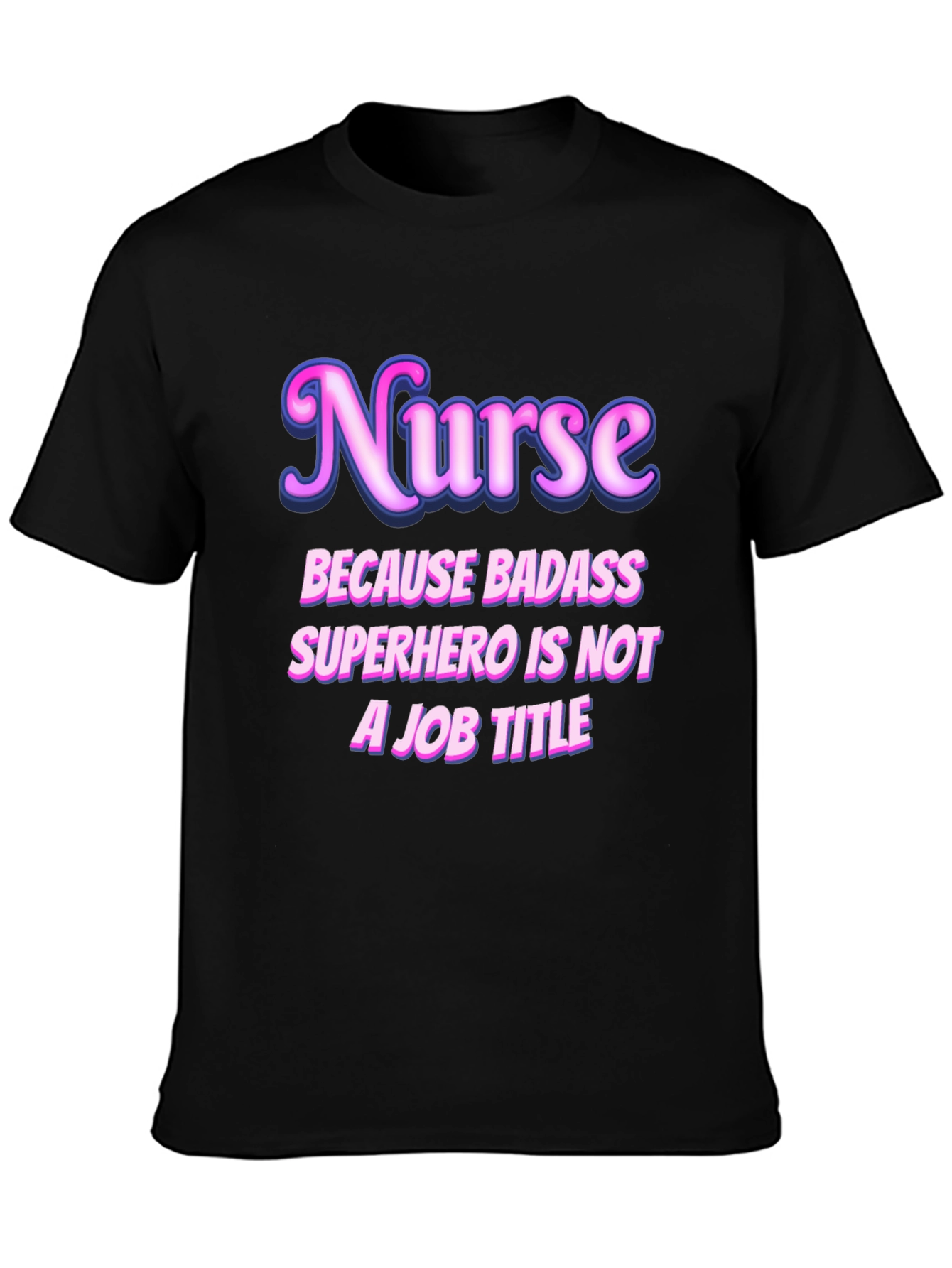 Black Nurse Badass Superhero Graphic T-Shirt view 3