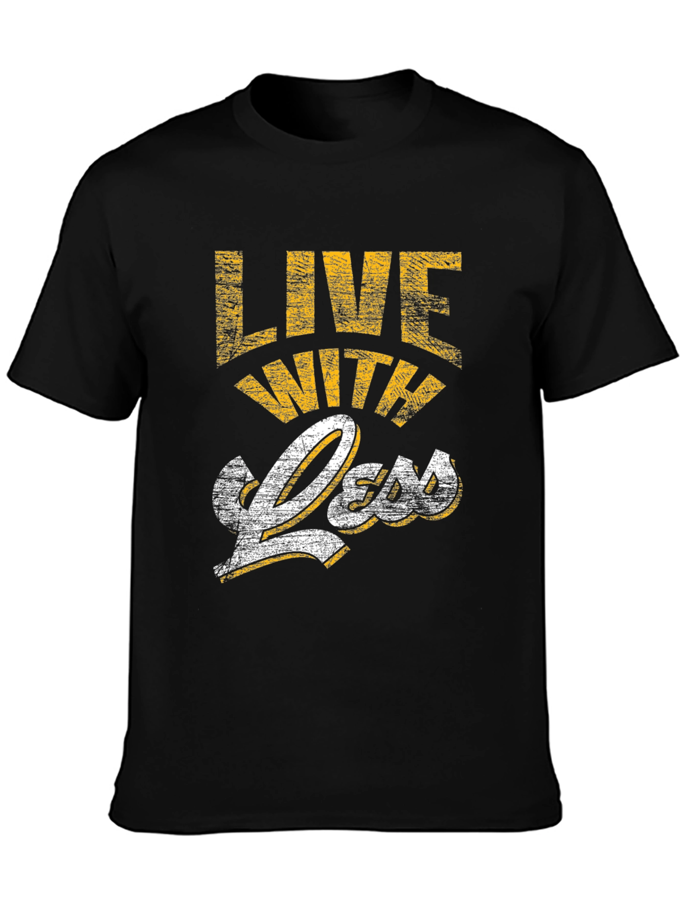 Black Live With Less Graphic Tee - Black view 3