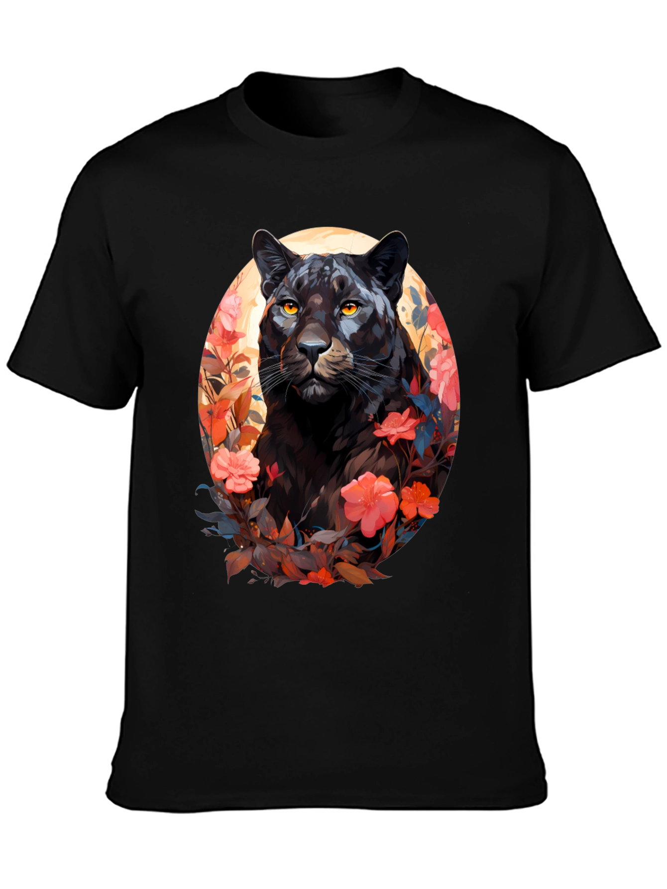 Black Black Panther Floral Graphic Tee view 3