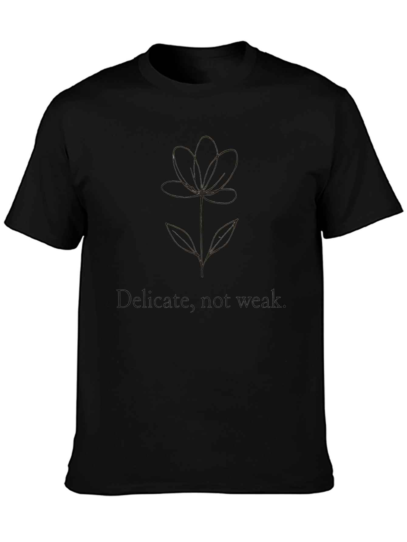 Black Delicate Flower Graphic Tee - Black view 3