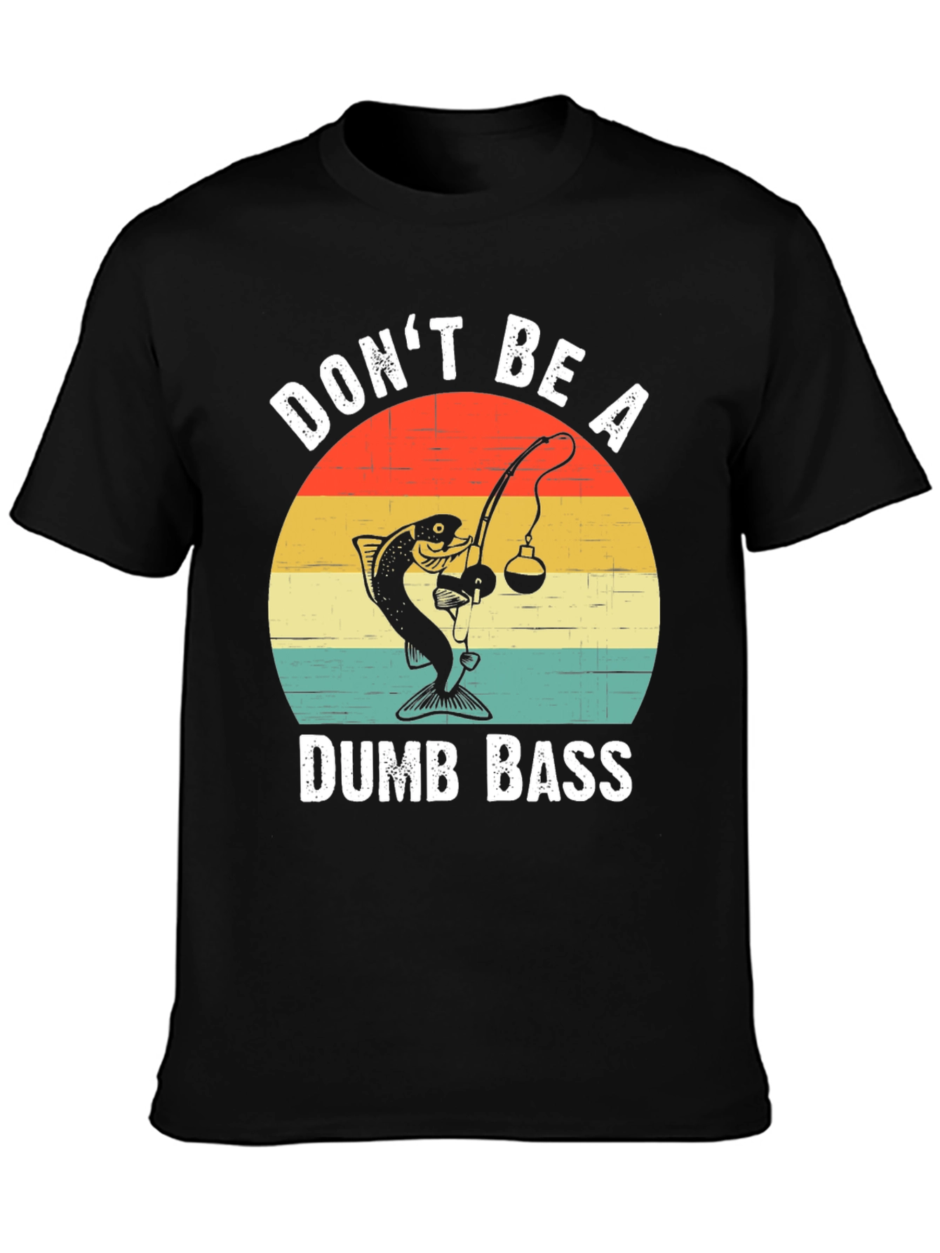 Black Don't Be A Dumb Bass T-Shirt Fishing Humor view 3