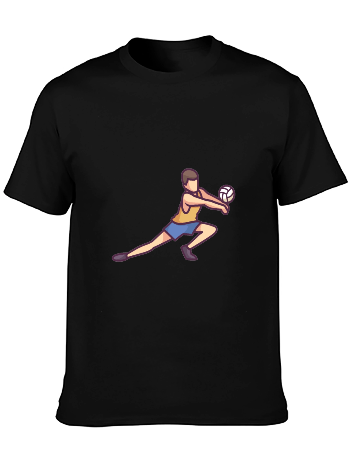 Black Volleyball Player Graphic T-Shirt view 3
