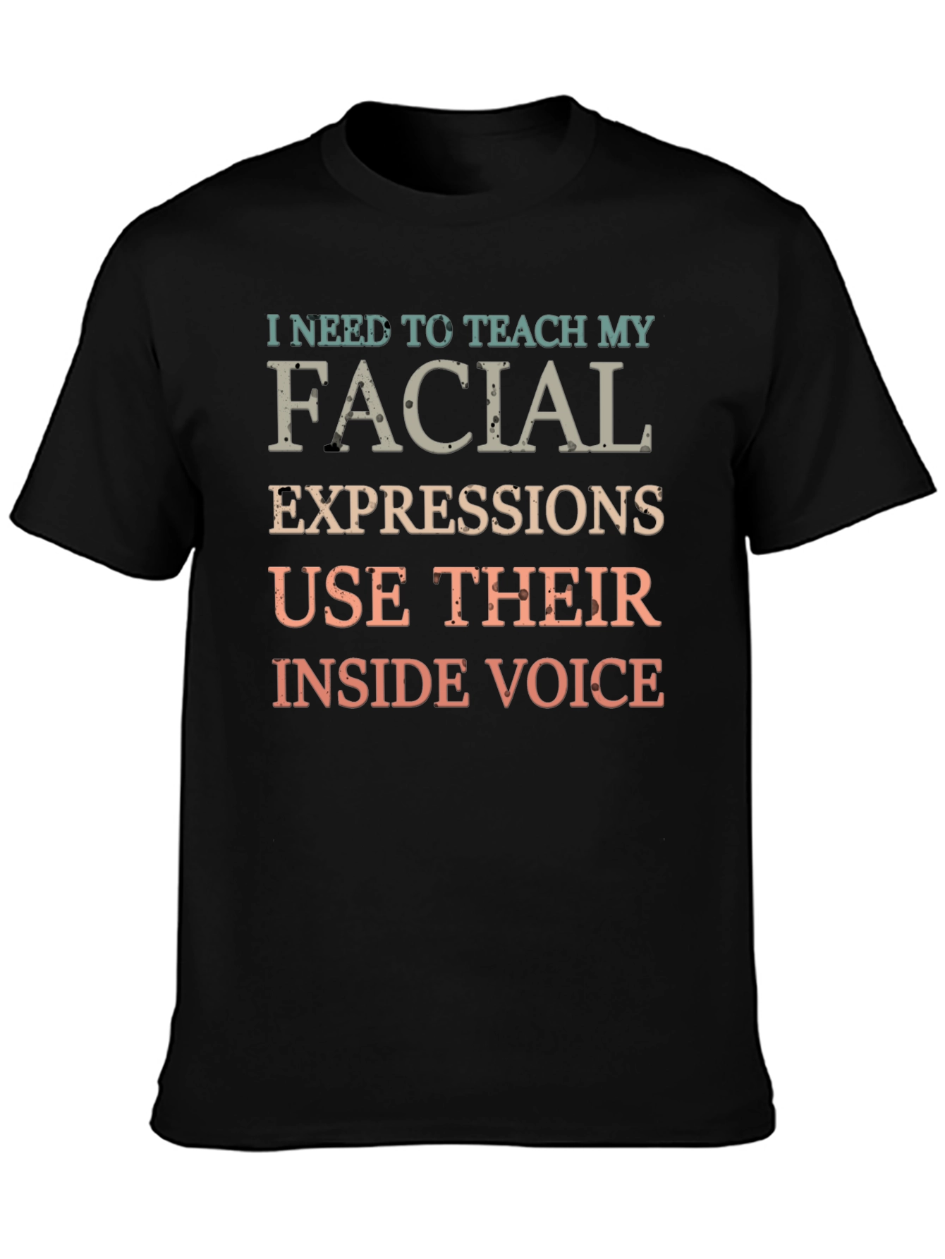 Black Funny Facial Expressions Inside Voice Graphic T-Shirt view 3