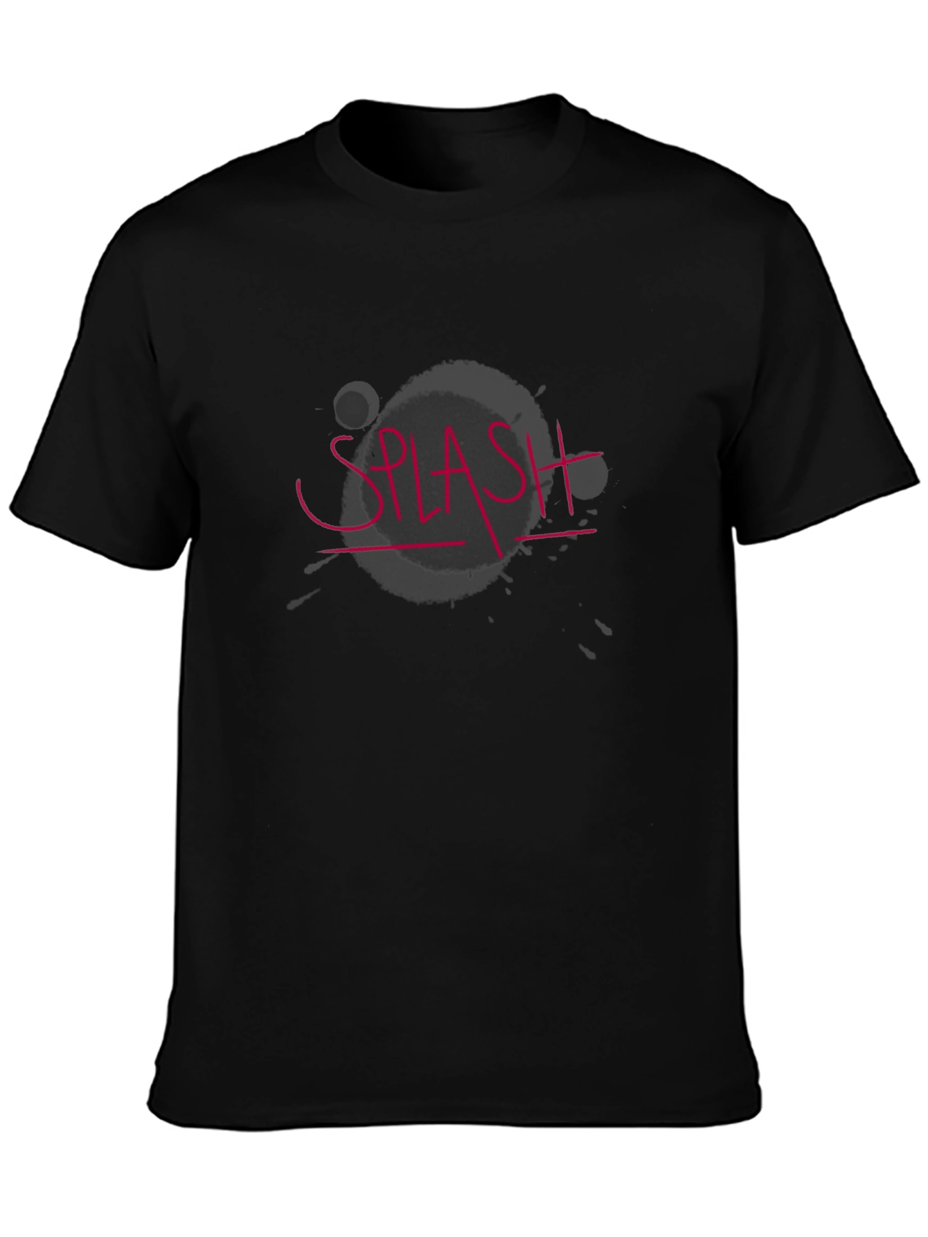 Black Splash Graphic Print Crew Neck T-Shirt view 3