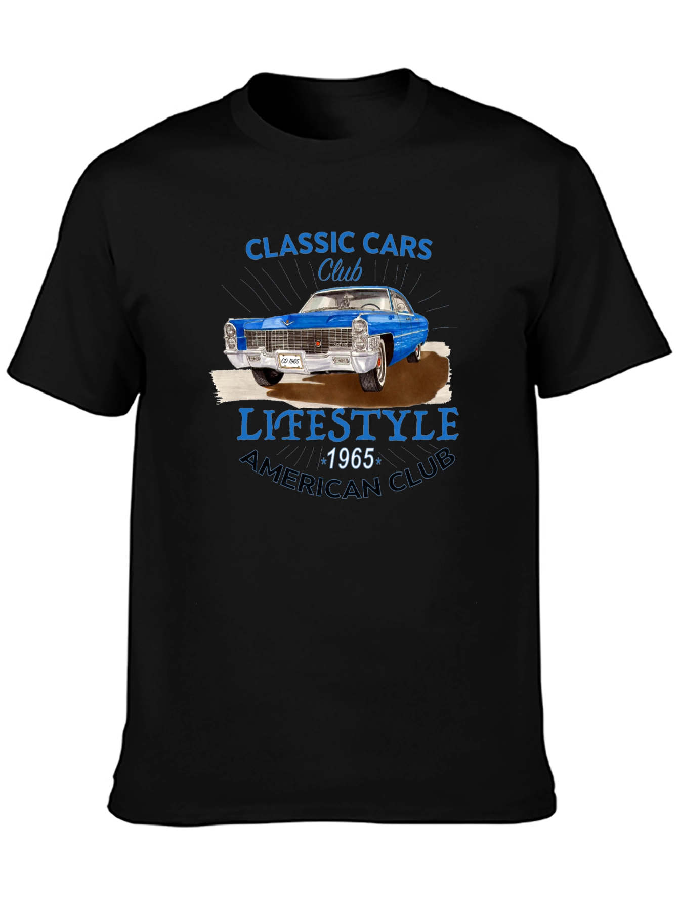 Black Classic Cars Club 1965 T-Shirt view 3
