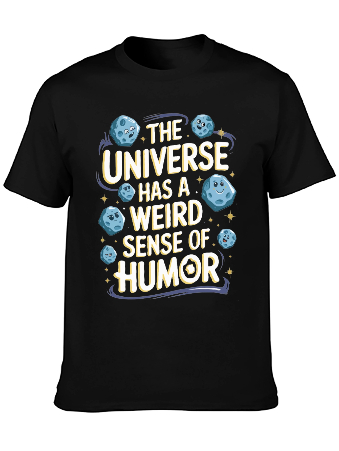 Black The Universe Humor T-Shirt Funny Graphic Tee view 3