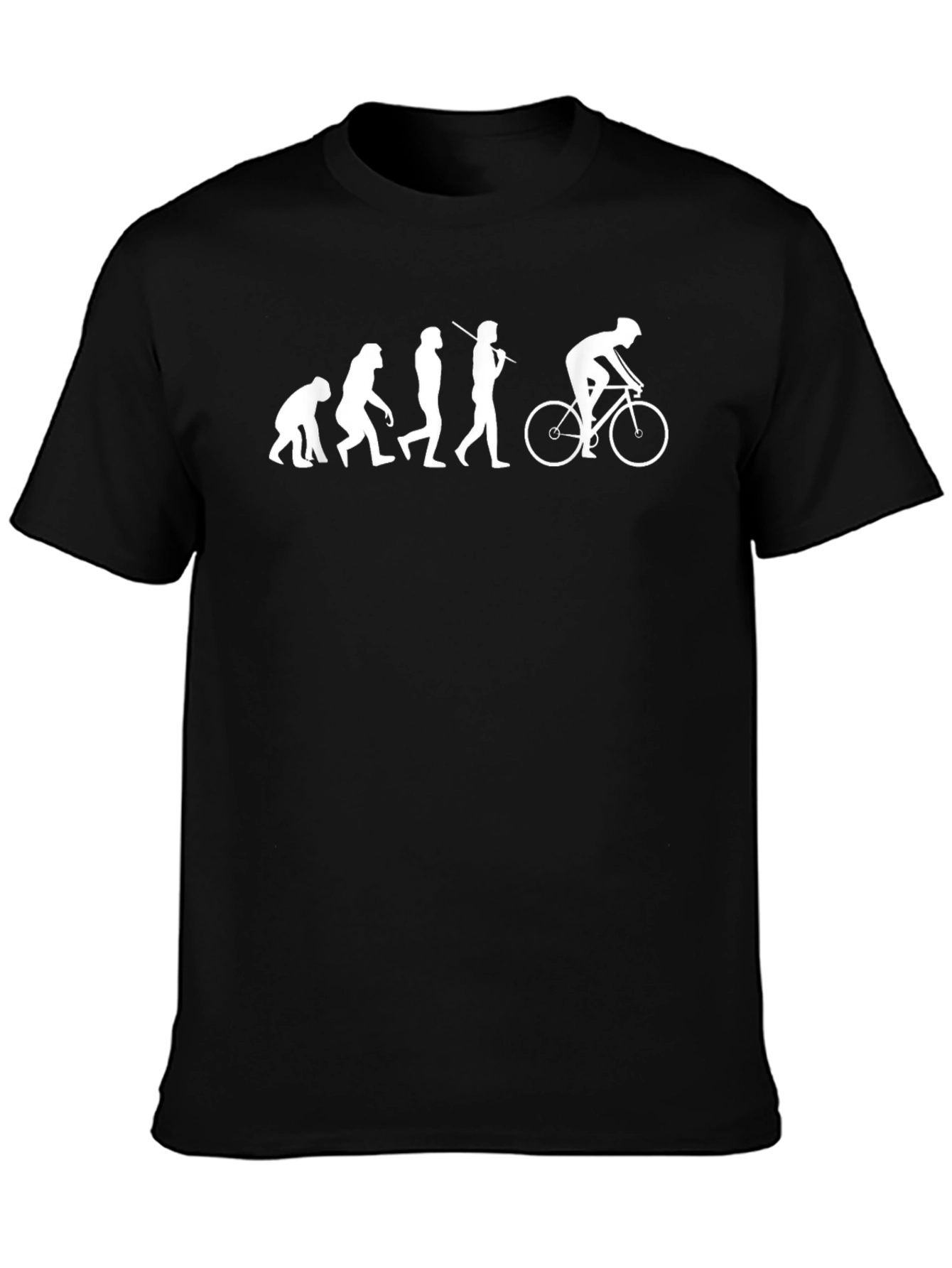 Black Evolution of Cyclist T-Shirt - Funny Biking Tee view 3