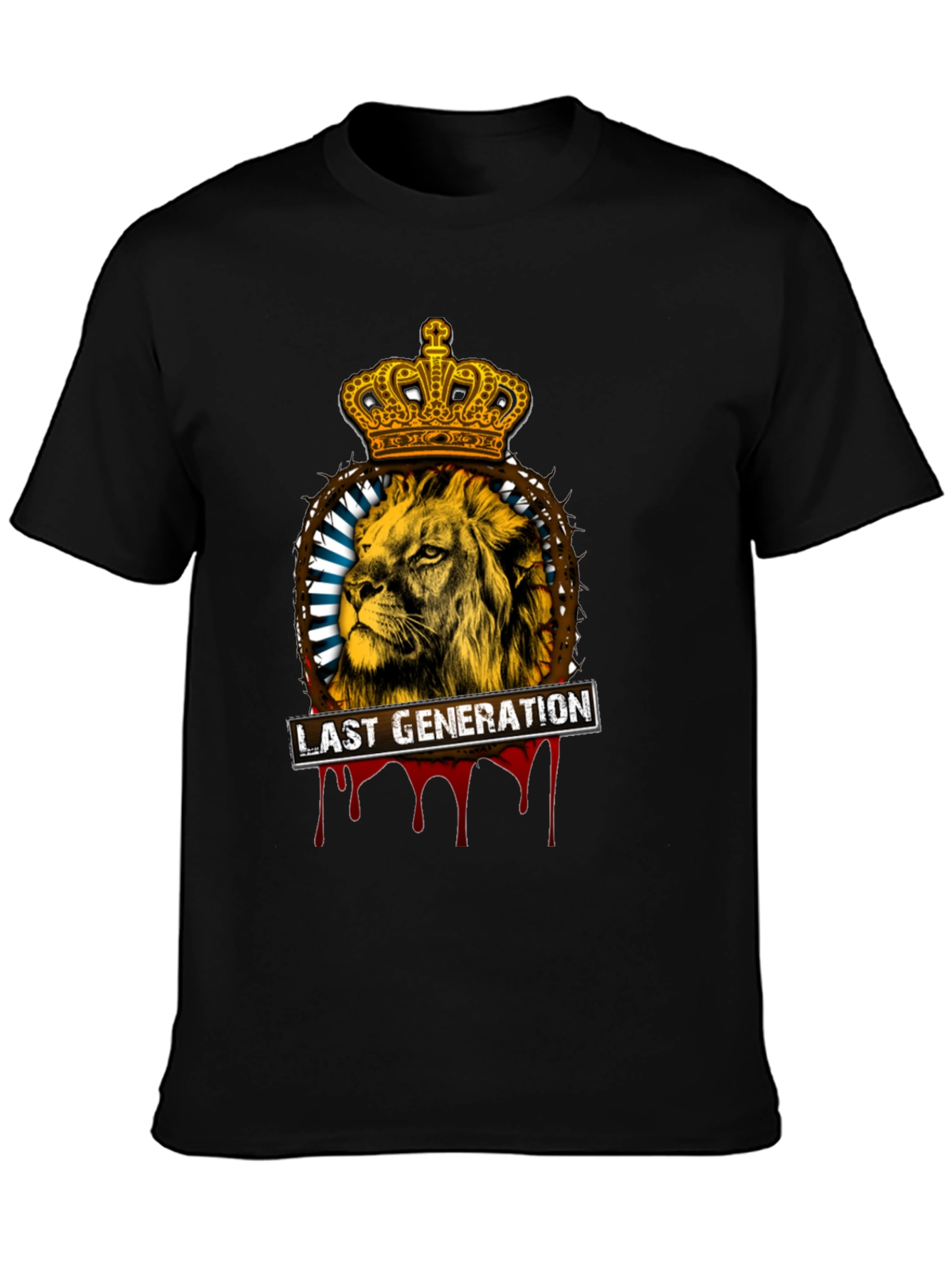 Black Lion Crown T-Shirt - Last Generation Graphic Tee view 3