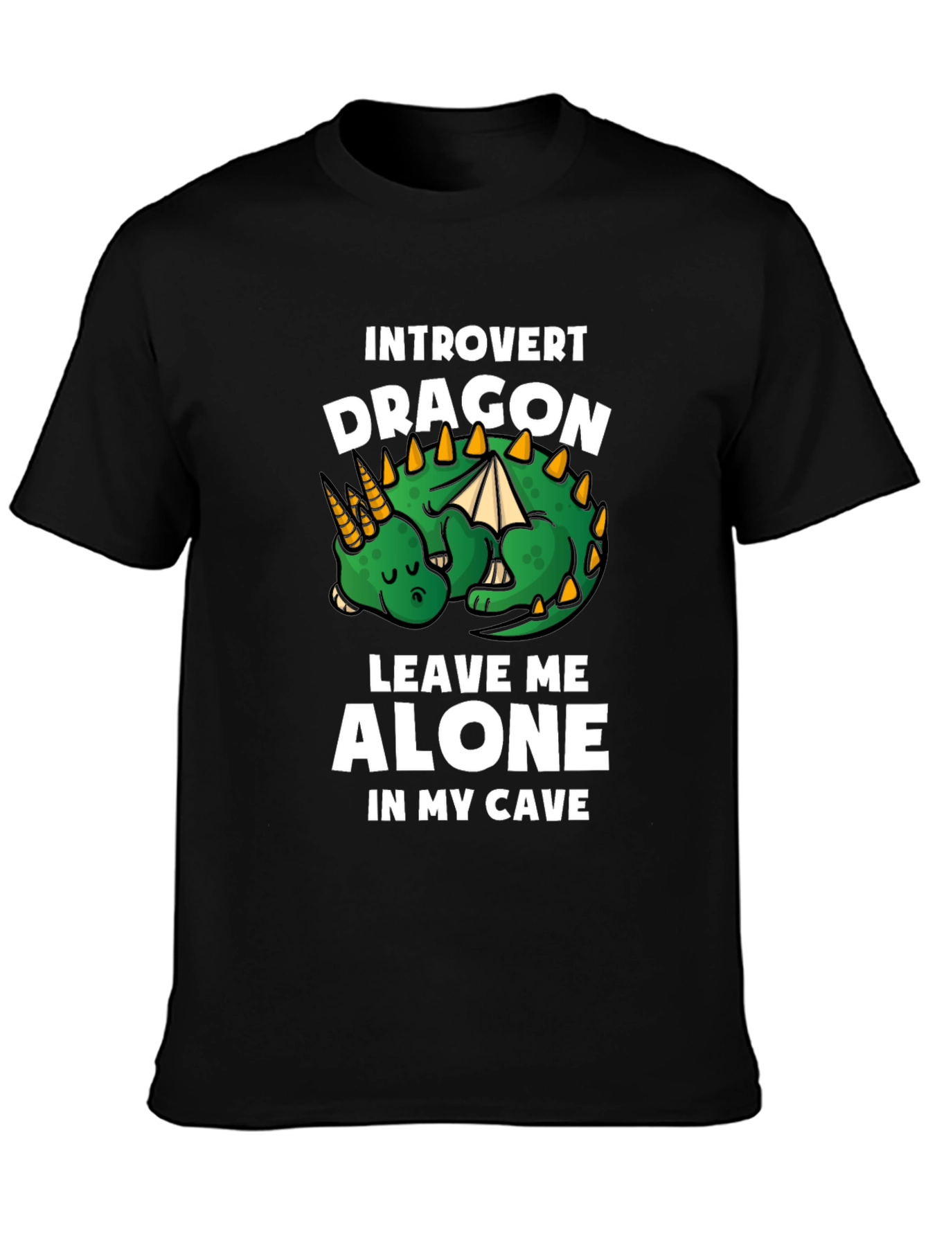 Black Introvert Dragon T-Shirt - Leave Me Alone view 3