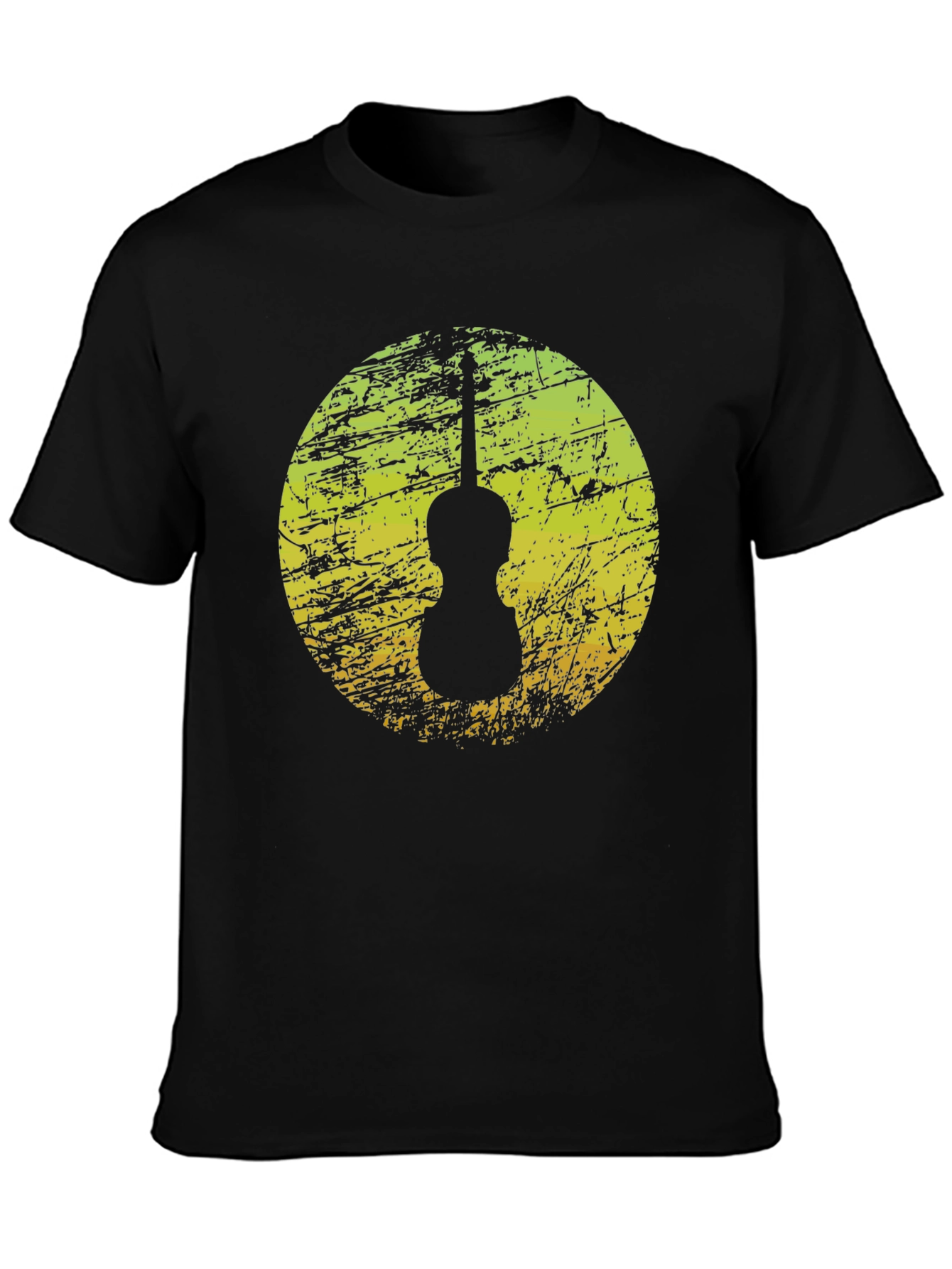 Black Grunge Guitar Silhouette T-Shirt view 3